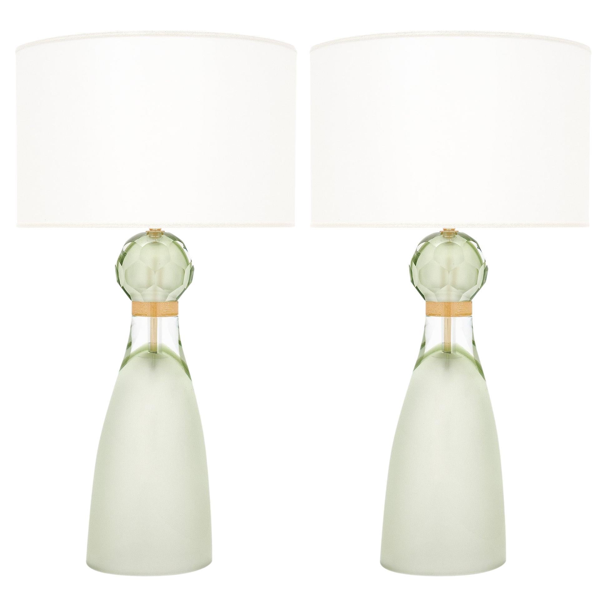 Murano Glass Light Green Lamps For Sale