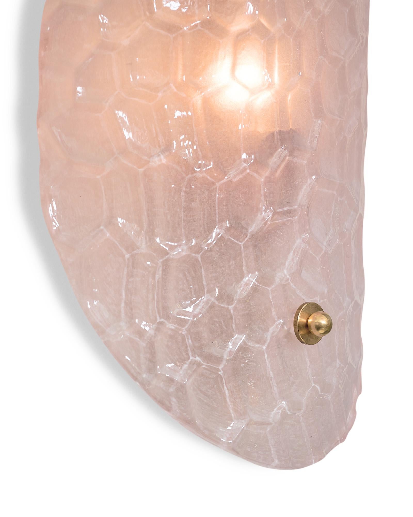 Apliques de cristal de Murano rosa claro en Nuevo estado para la venta en Austin, TX