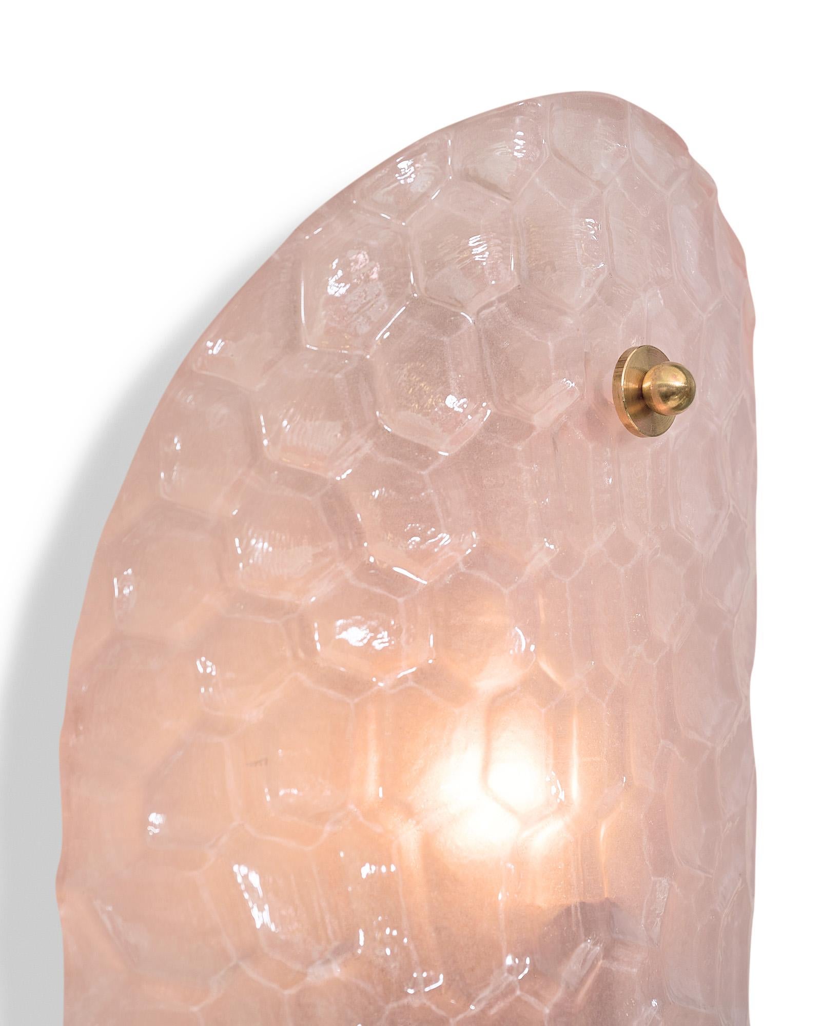 Contemporary Murano Glass Light Pink Sconces For Sale
