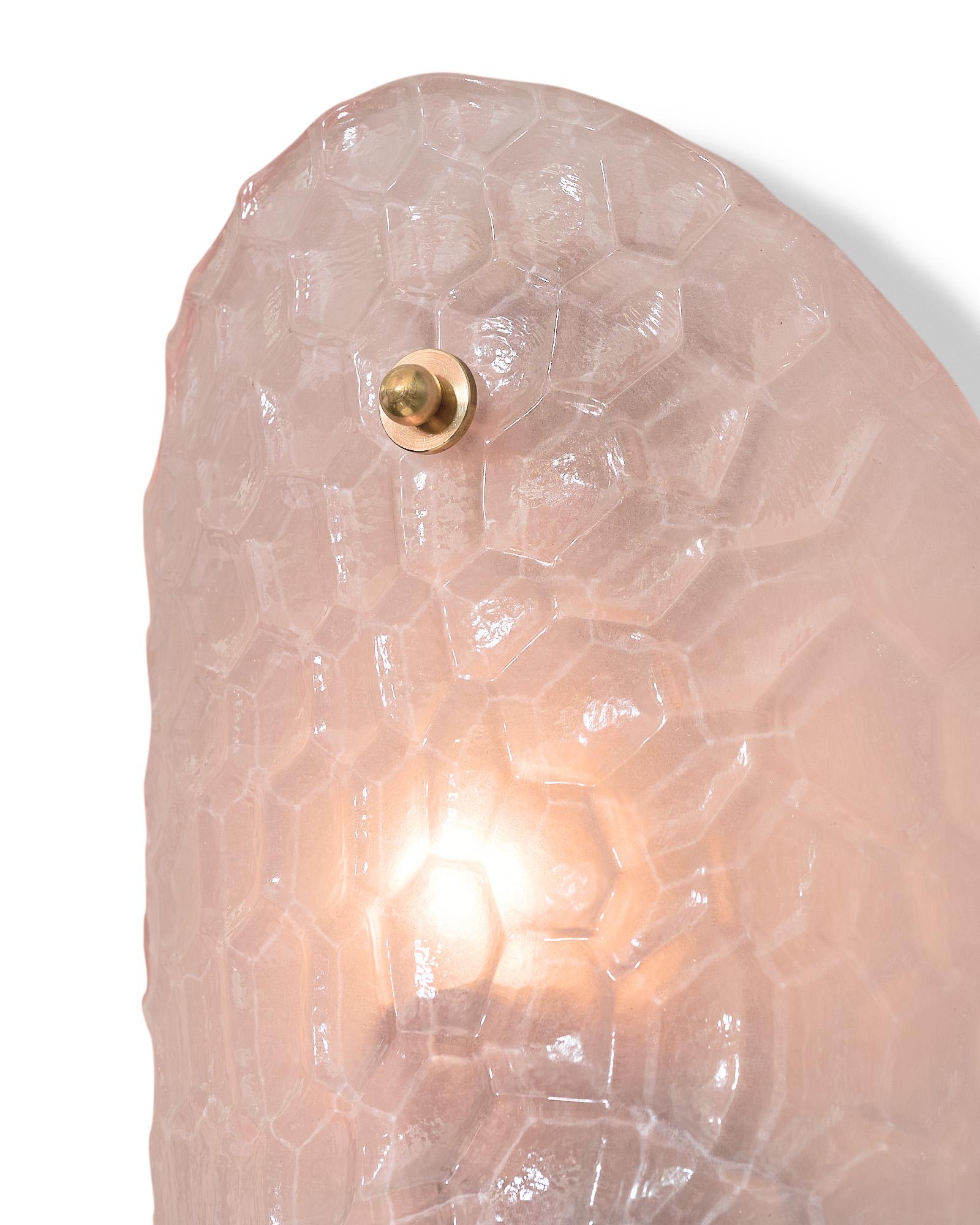 Apliques de cristal de Murano rosa claro en venta 1
