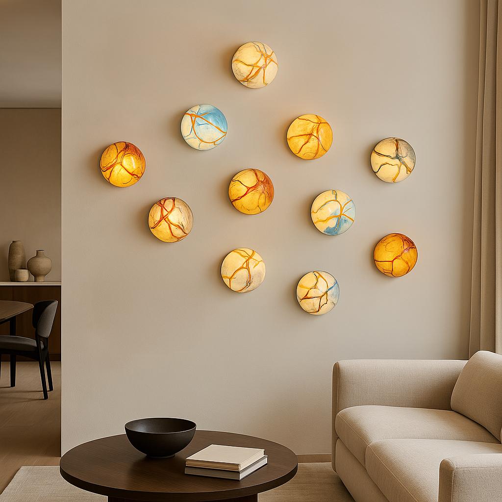 This Murano glass wall sconce is meticulously handcrafted by skilled artisans using centuries-old Venetian techniques passed down through generations. The design showcases a radiant core, enriched by graceful, flowing lines of glass that are applied