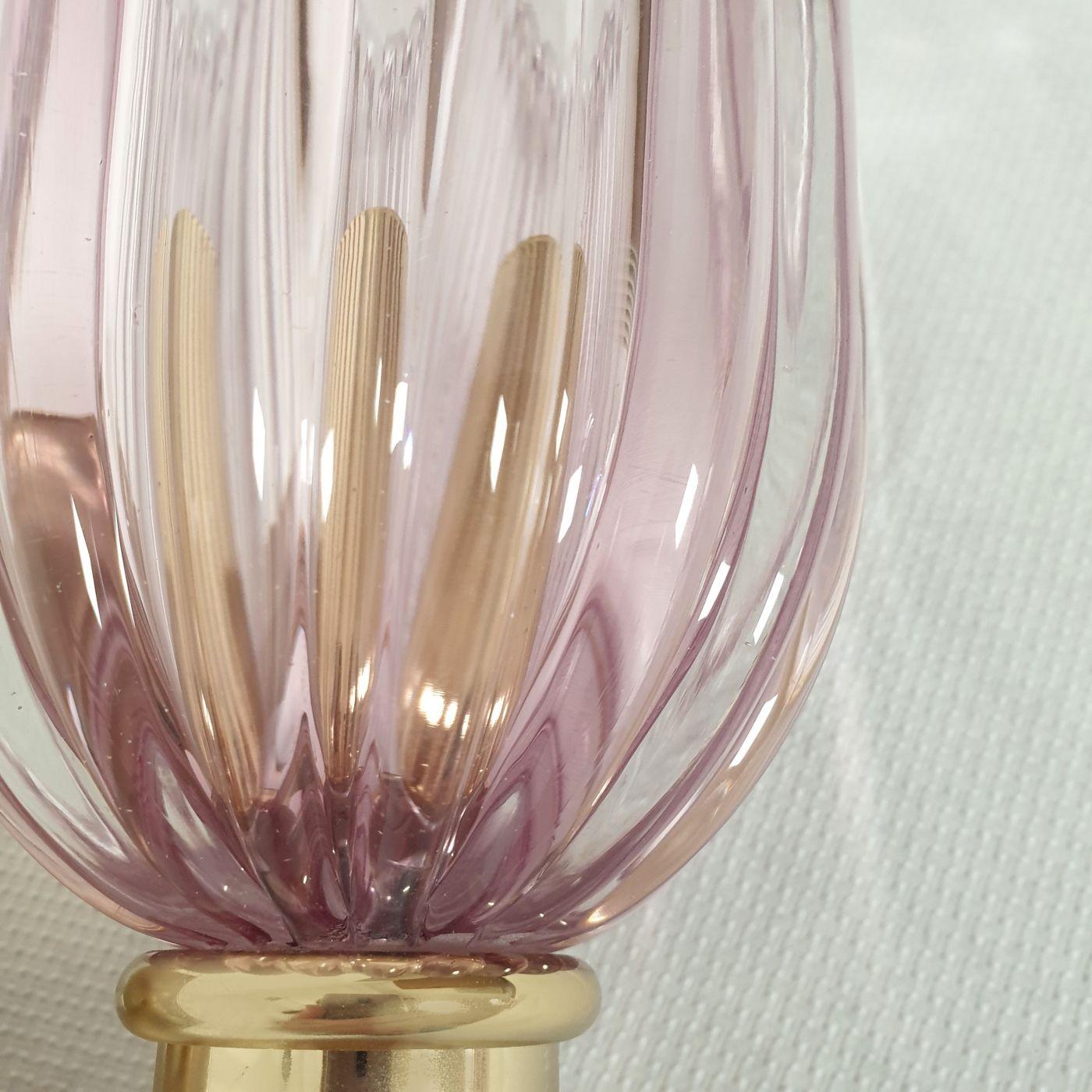 Murano Glass Lilac Sconces Venini Style, Mid-Century Modern, Pair 4