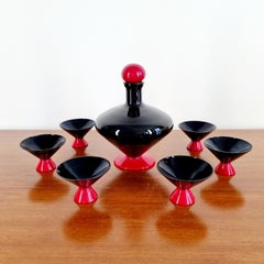 Murano Glass Liquore Set, Attributed Napoleone Martinuzzi for Venini, Italy 30s