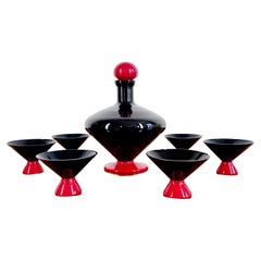 Vintage Murano Glass Liquore Set, Attributed Napoleone Martinuzzi for Venini, Italy 30s