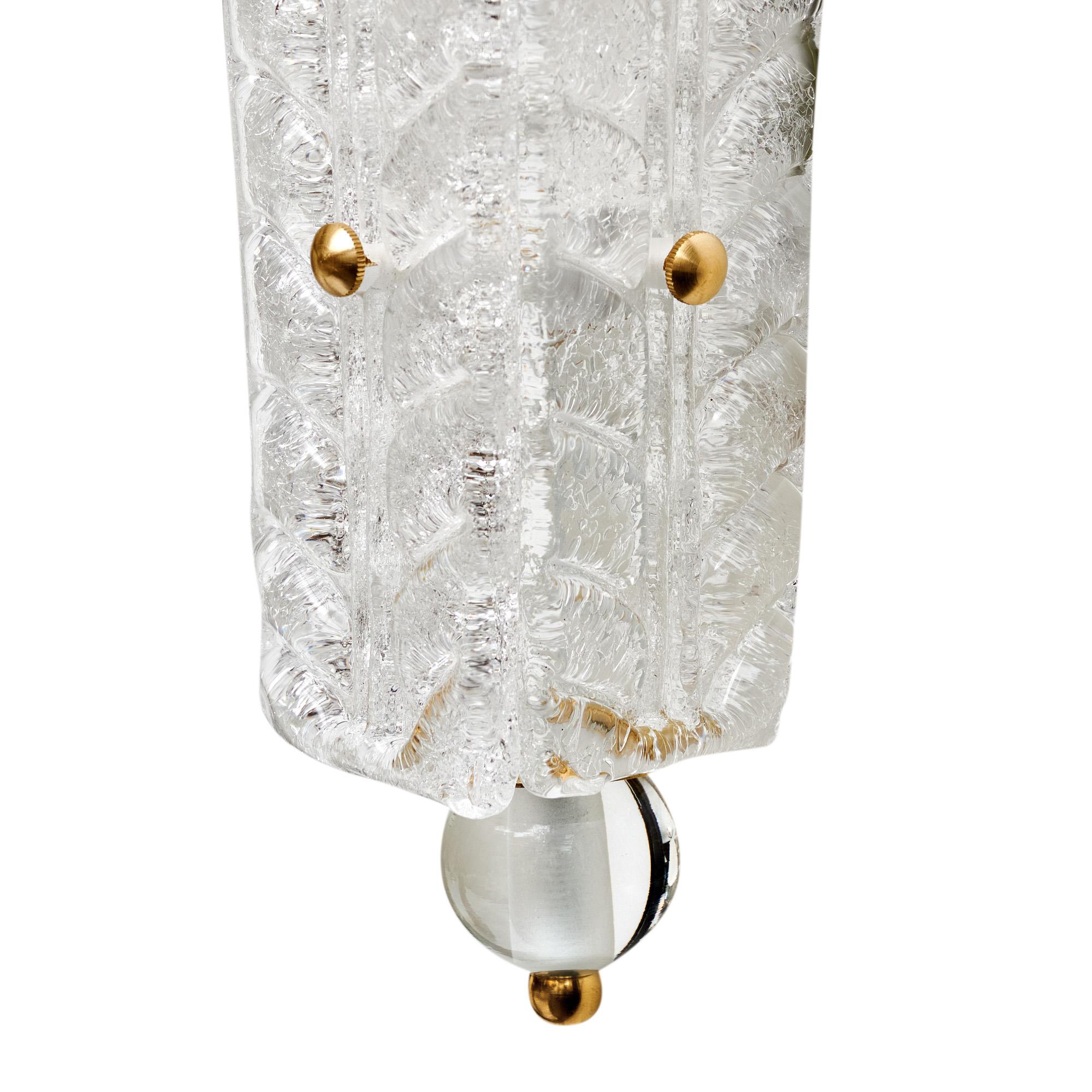 Italian Murano Glass Listoni Sconces For Sale