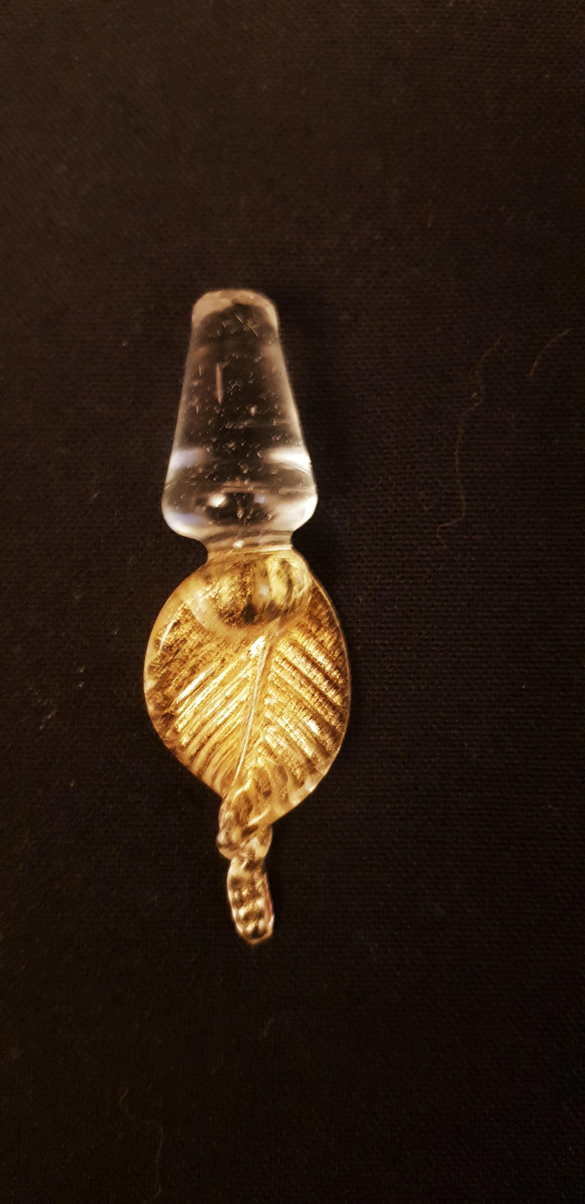 Italian Murano glass Livio Campanella Perfume Bottle with gold leaf 