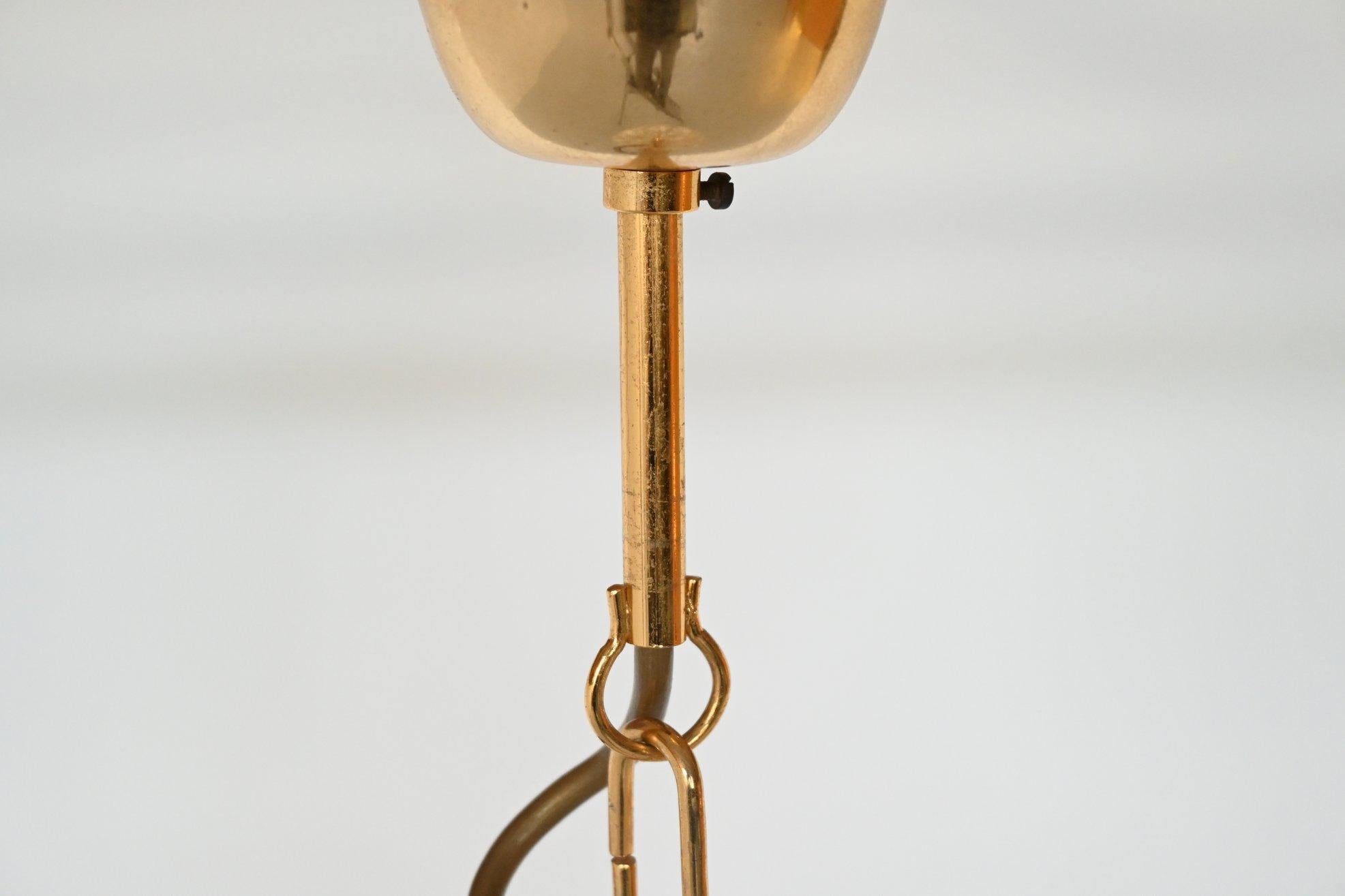 Gold Plate Murano Glass Lotus Sputnik Chandelier, Italy, 1970
