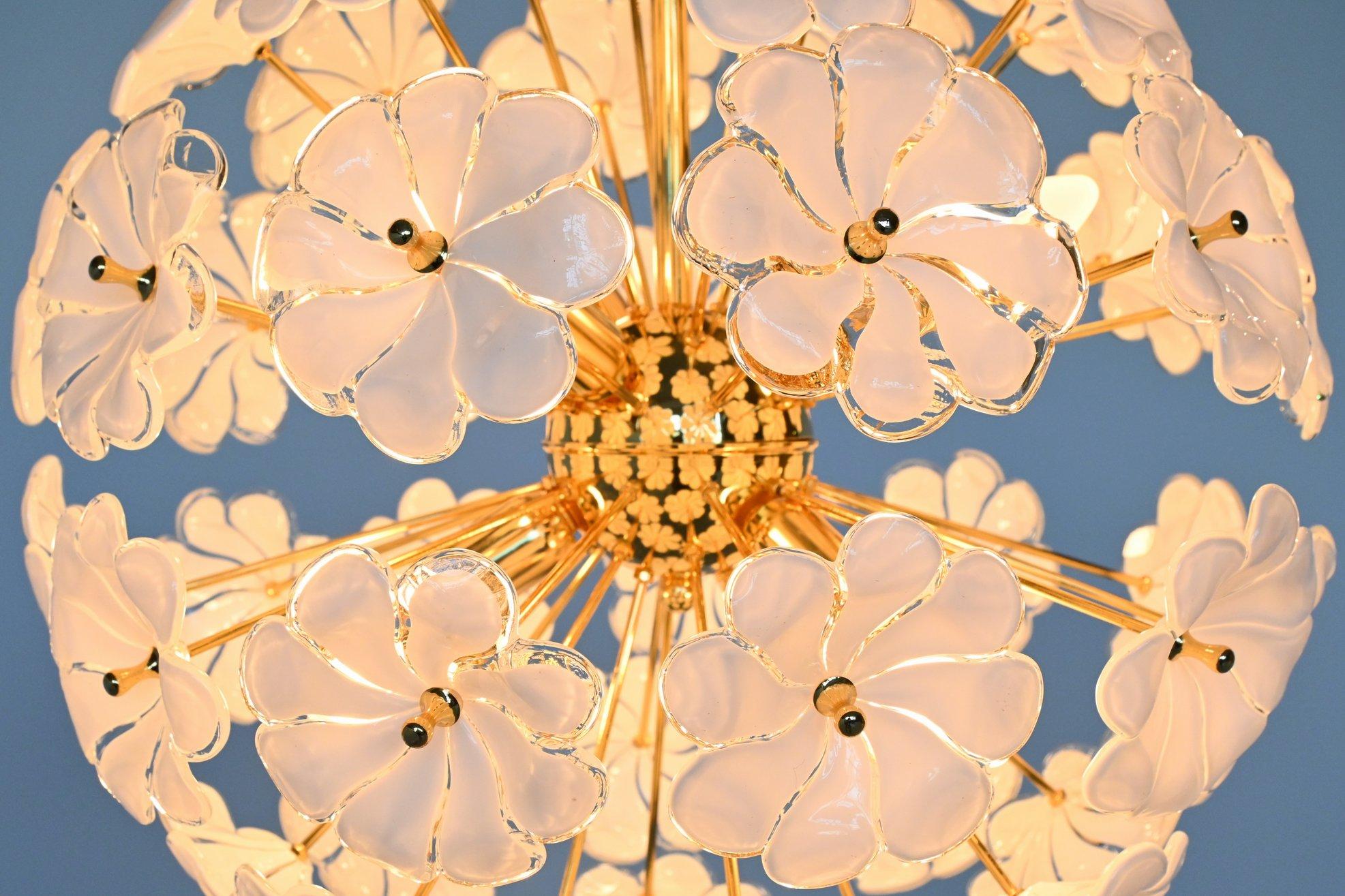 Murano Glass Lotus Sputnik Chandelier, Italy, 1970 2