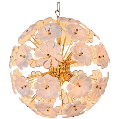 Lustre Spoutnik Lotus en verre de Murano:: Italie:: 1970