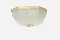 Plafoniera da incasso Lumi Milano in vetro di Murano e ottone, Italia, circa anni '50