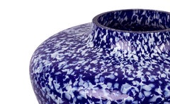 Murano Glass Macchia su Macchia Blue & Ivory Olla Vase by Stories of Italy