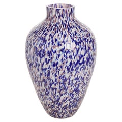 Murano Glas Macchia su Macchia Lila & Blau & Elfenbein Olla Vase Groß