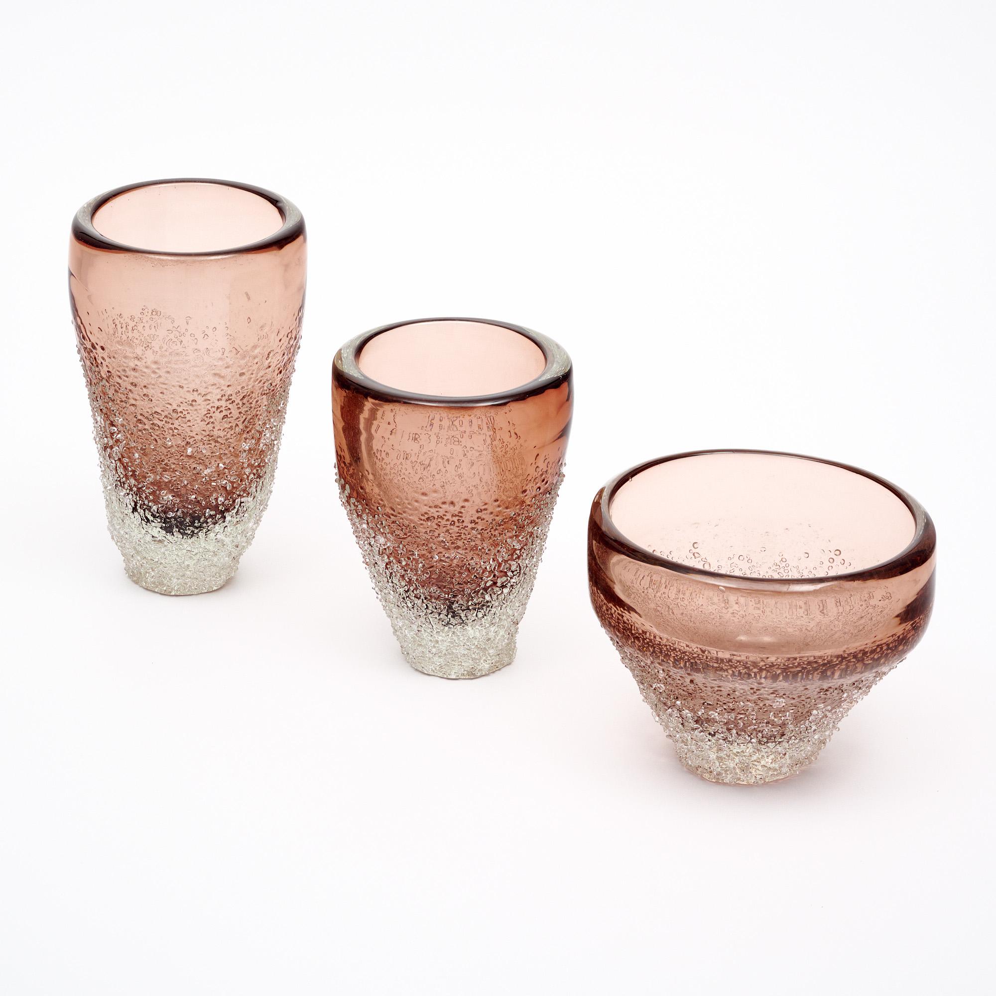 Modern Murano Glass Mauve Vases For Sale