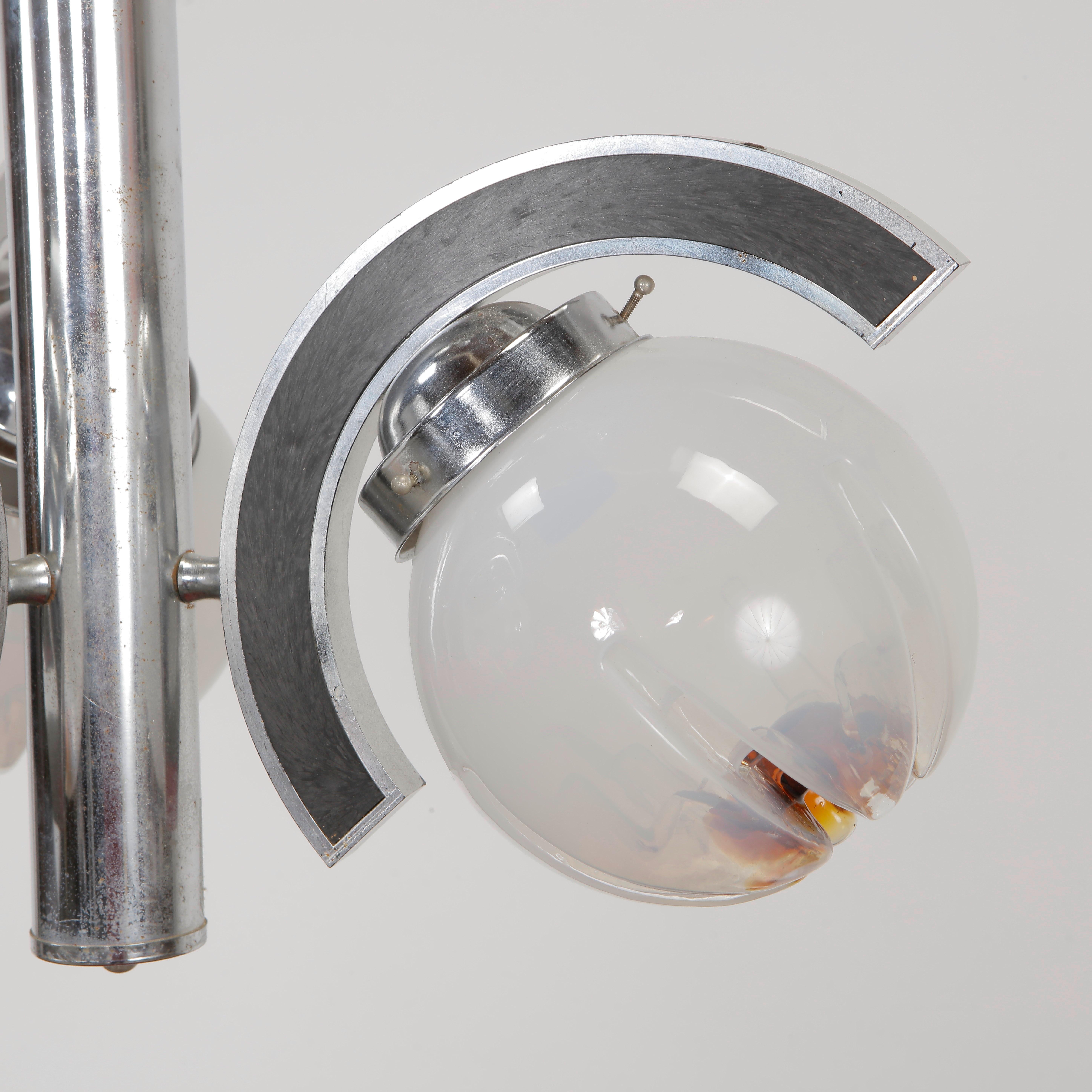 Late 20th Century Murano Glass Mazzega Three-Branch Pendant Light, 1970s For Sale