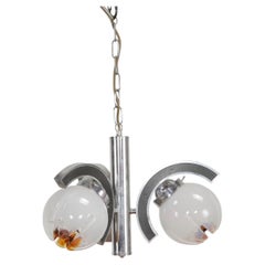 Murano Glass Mazzega Three-Branch Pendant Light, 1970s