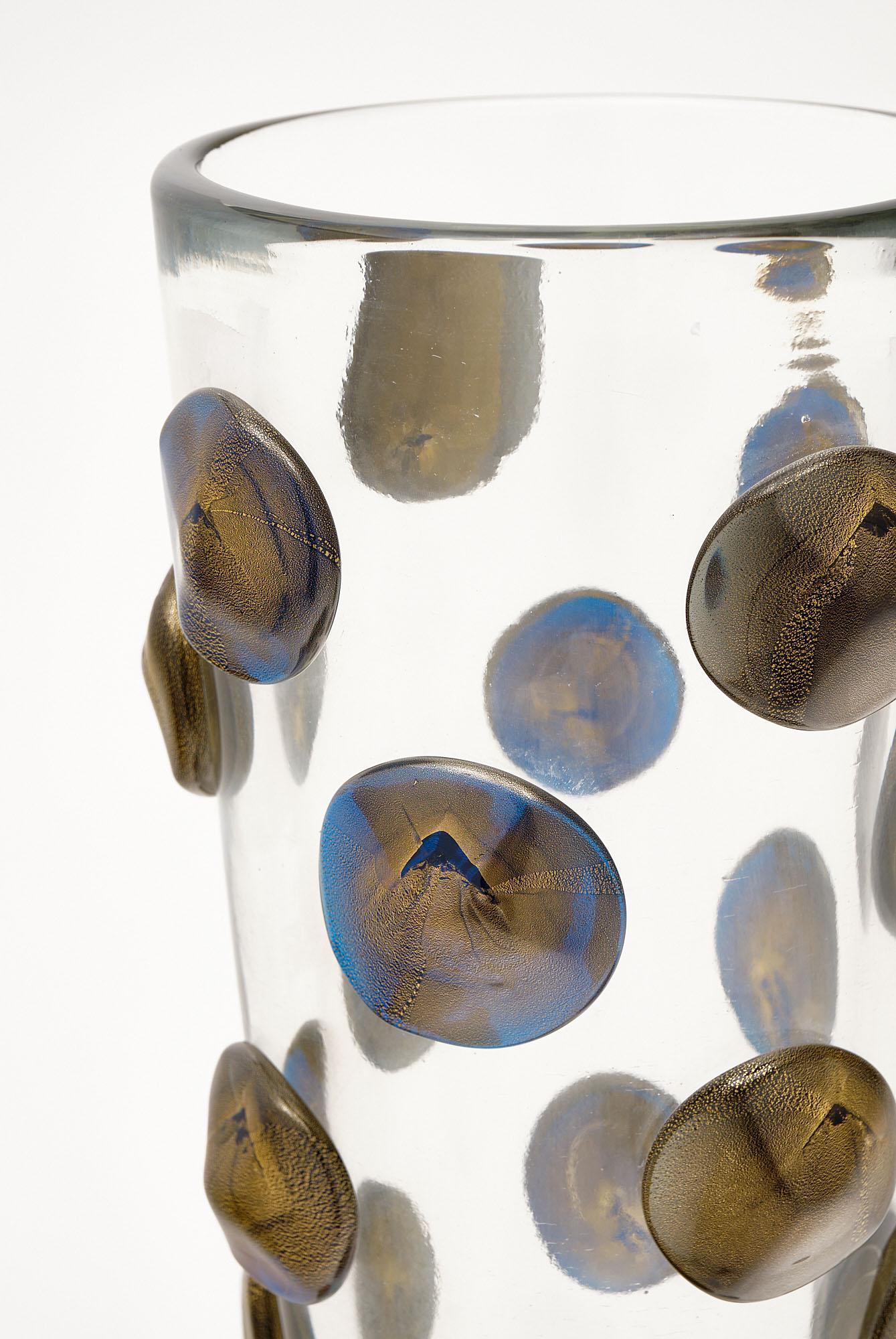 Contemporary Murano Glass Medallion Vase For Sale