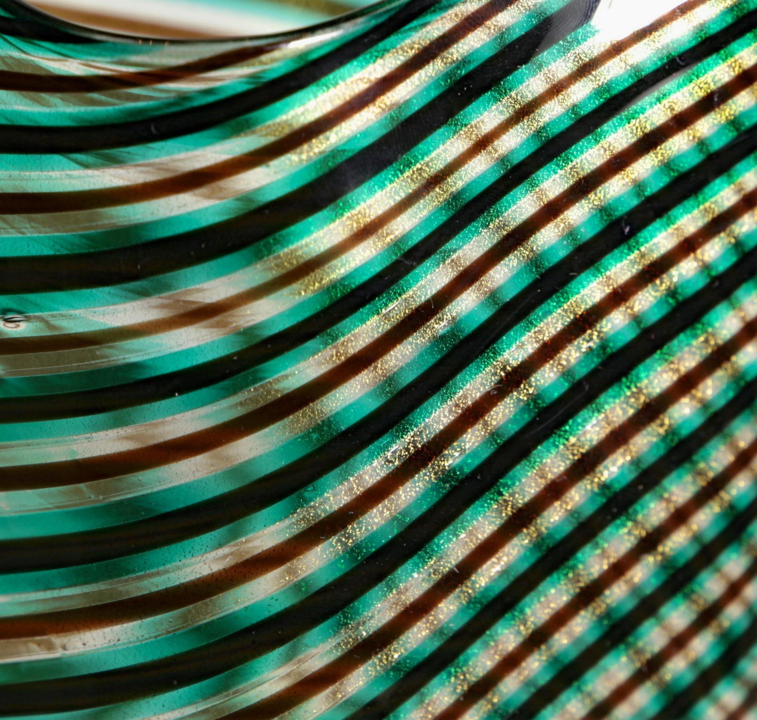 Vetro di Murano Mezza Filgrana, Greene & Greene Greene con foglia d'oro, Cenedese Attr in vendita 1
