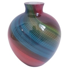 Murano Glass Mezza Filligrana Decorative Vase by Dino Martens 