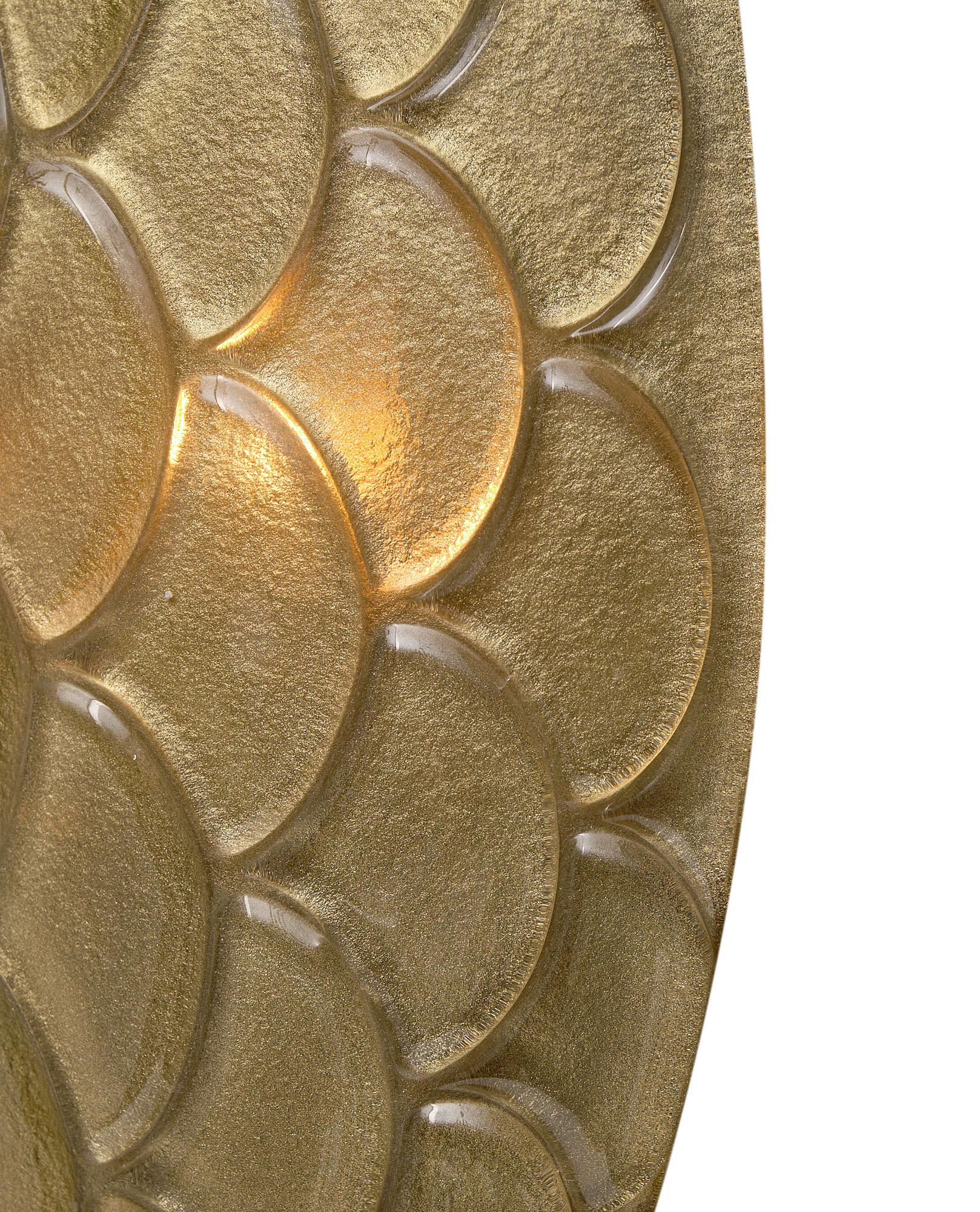 Brass Murano Glass “Mezze Lune” Sconces For Sale
