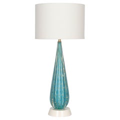 Lampe Barbini en verre de Murano bleu du milieu du siècle