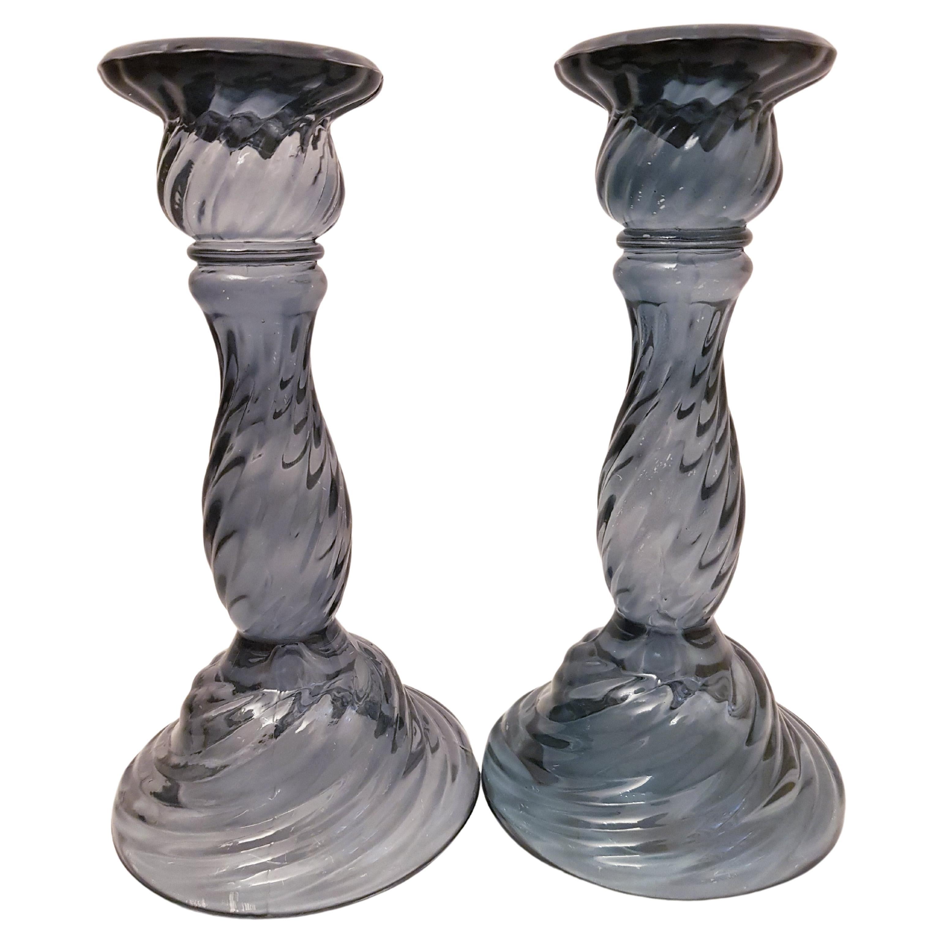 Murano Glass Mid-Century Candleholders, Archimede Seguso For Sale