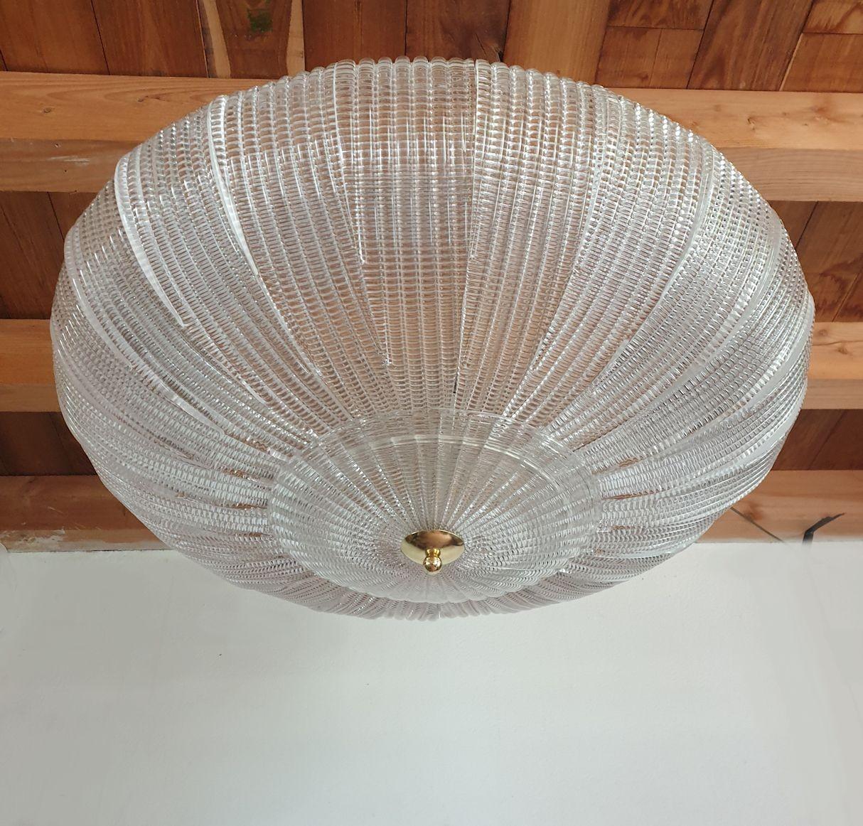 Italian Murano glass Mid Century Modern Flush Mount For Sale