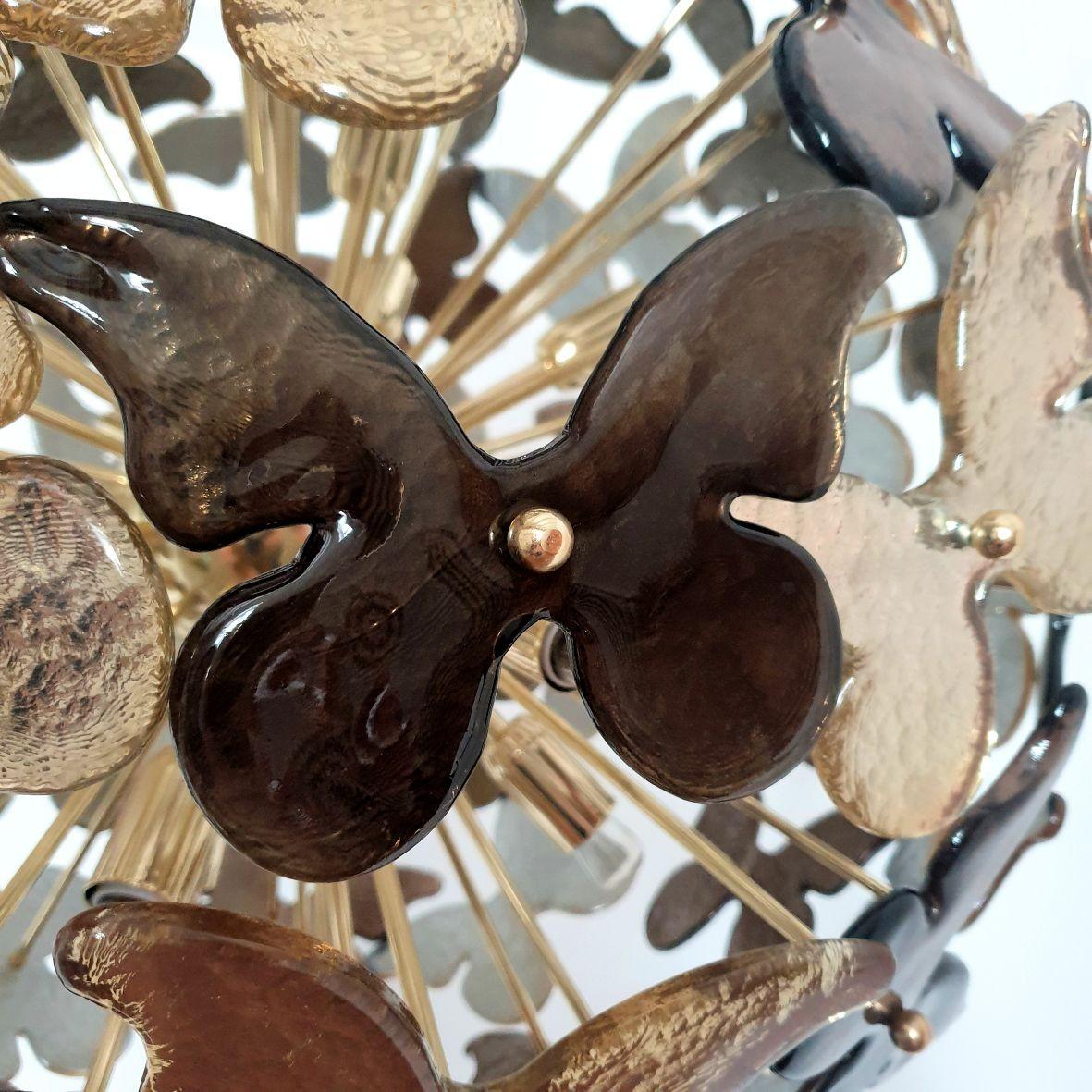 Lampadario Sputnik di metà secolo in vetro di Murano in vendita 4