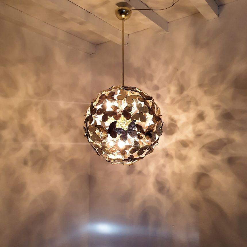 Italiano Lampadario Sputnik di metà secolo in vetro di Murano in vendita