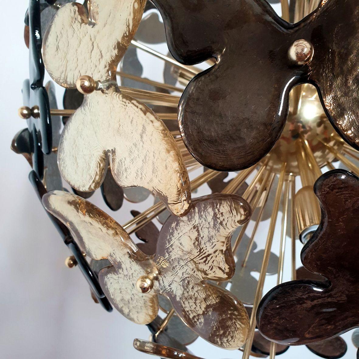 Lampadario Sputnik di metà secolo in vetro di Murano in vendita 1