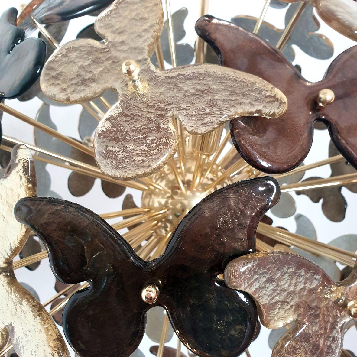 Lampadario Sputnik di metà secolo in vetro di Murano in vendita 2