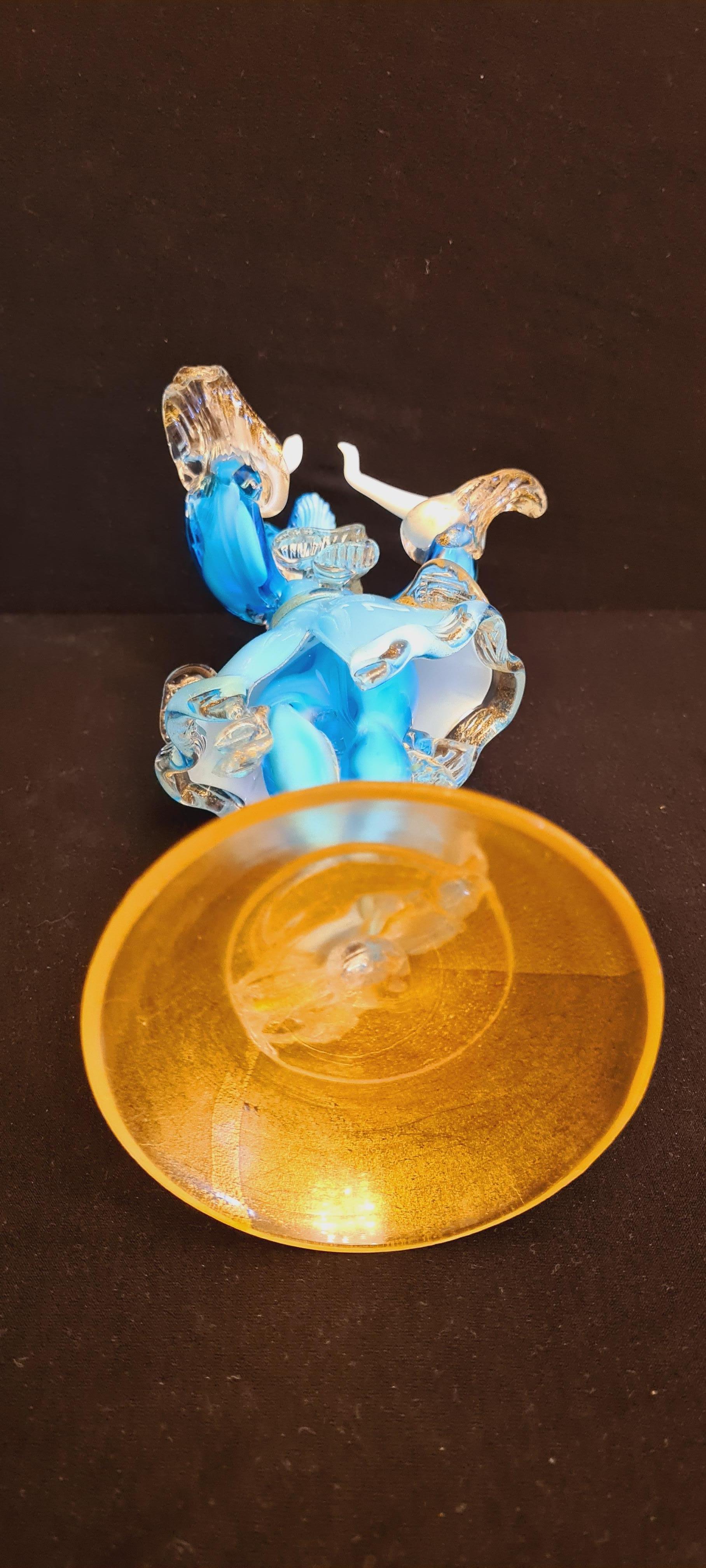 Mid-Century Murano Glass Opaline Dancers with Gold Leaf 1