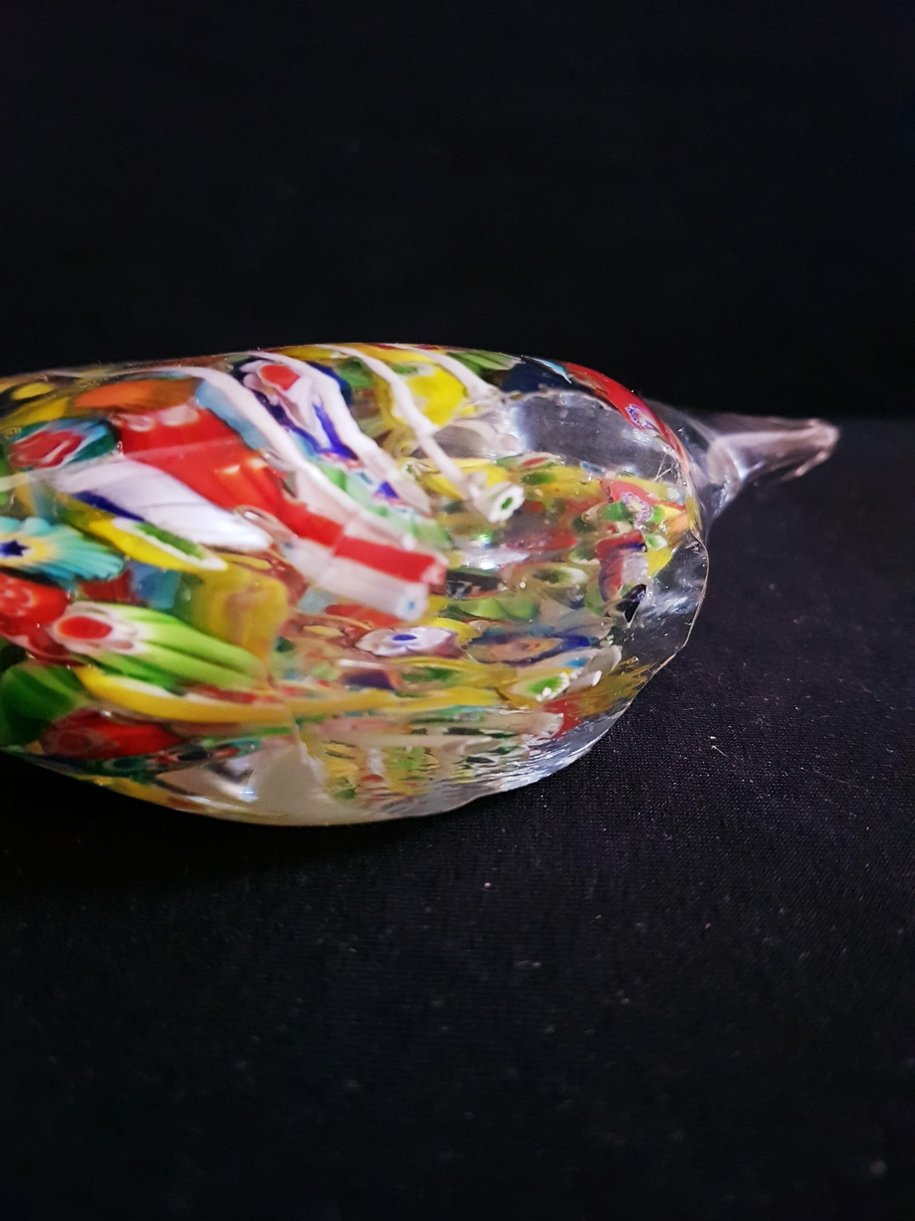 Hand-Crafted Murano Glass Millefiori Angelfish For Sale