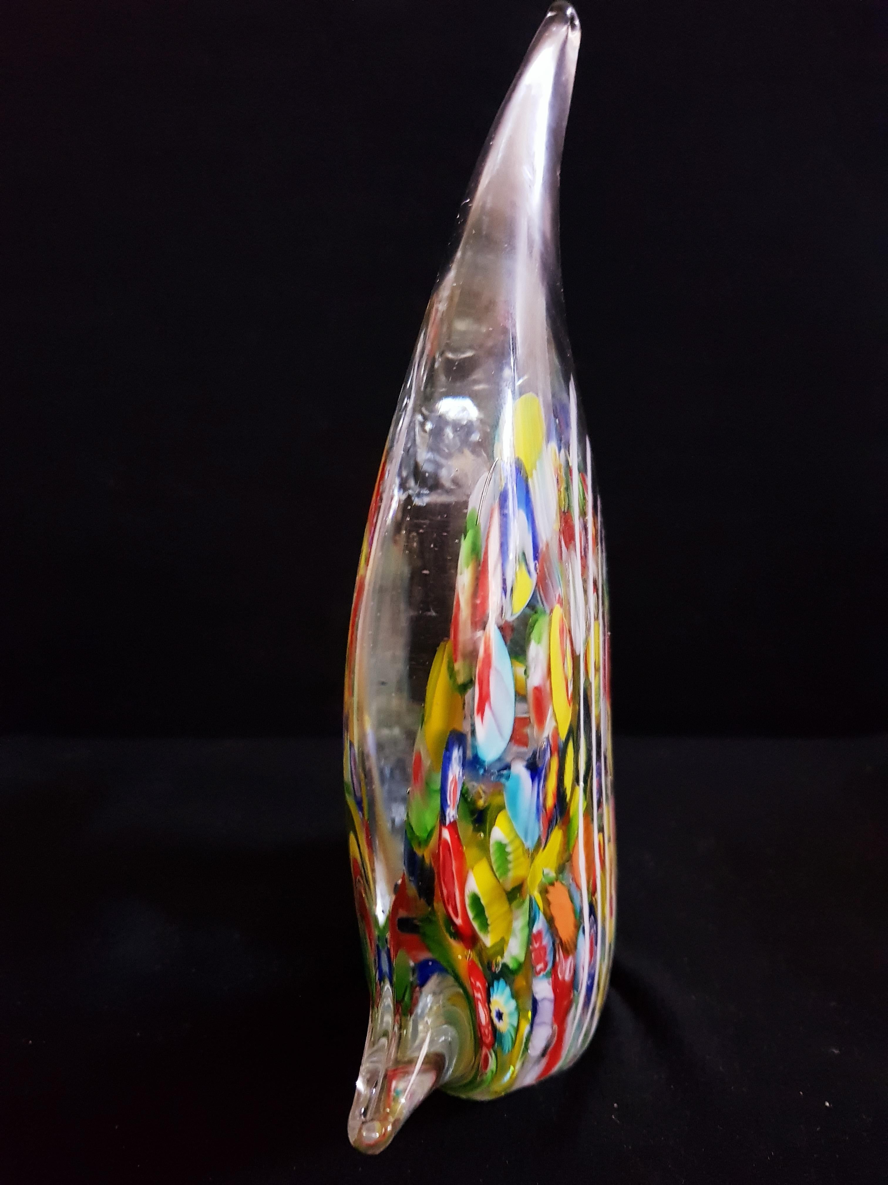 Murano Glass Millefiori Angelfish In Excellent Condition For Sale In Grantham, GB