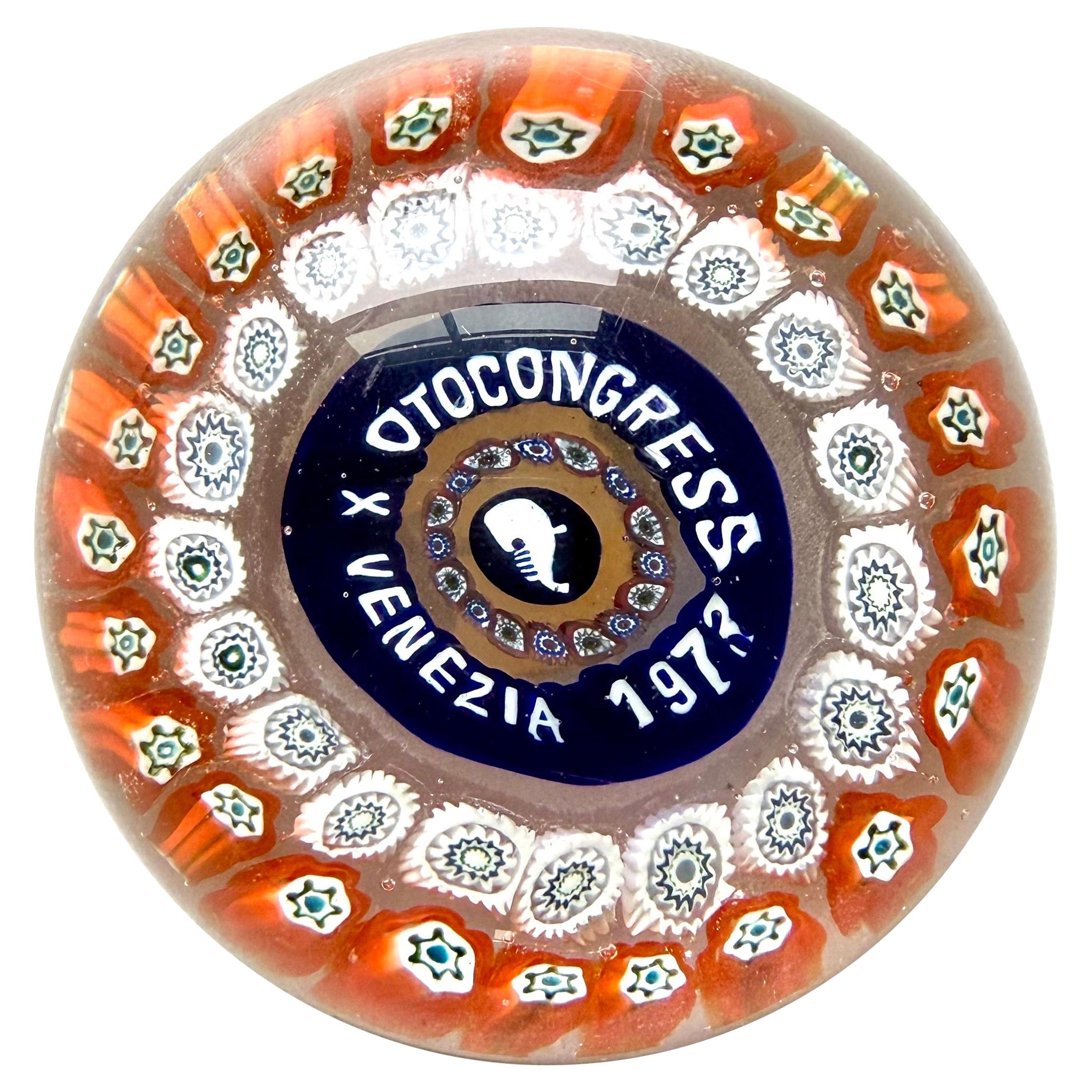 Pisapapeles de cristal de Murano con diseño «millefiori» de Barovier & Toso, Italia, 1973 en venta