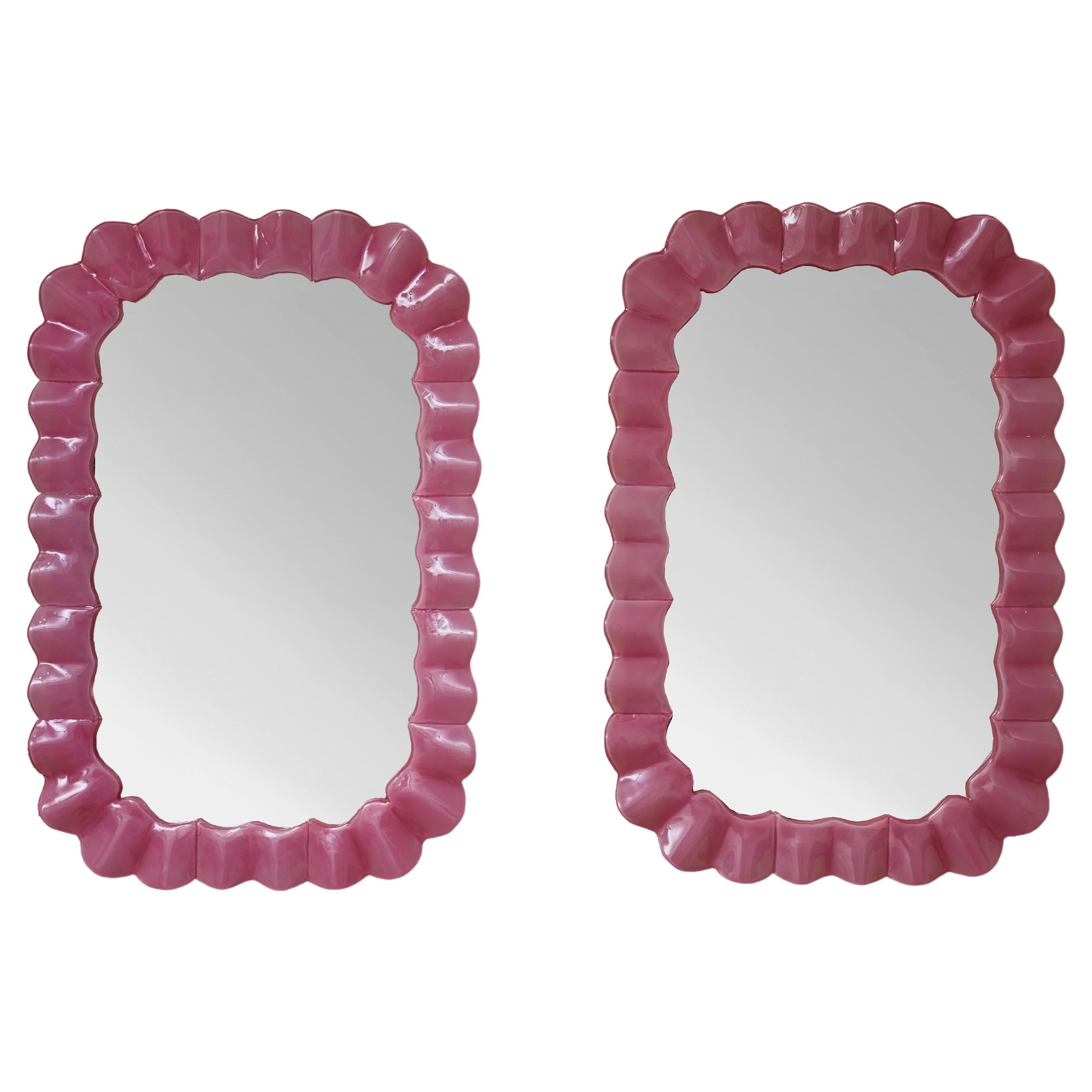 Murano glass mirror by Studio Glustin For Sale