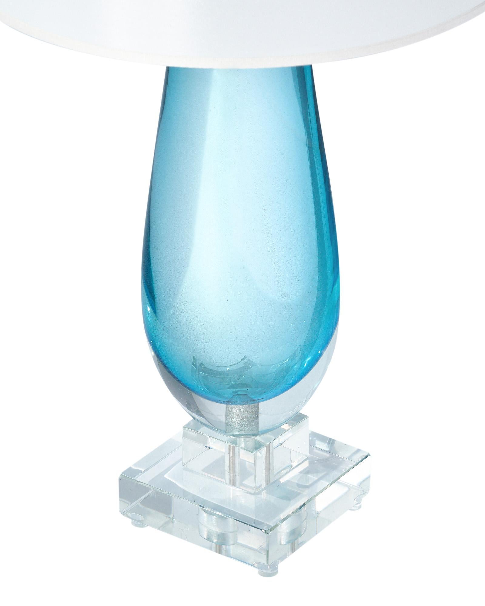 Vetro di Murano Lampade Aqua con specchio in vetro di Murano in vendita