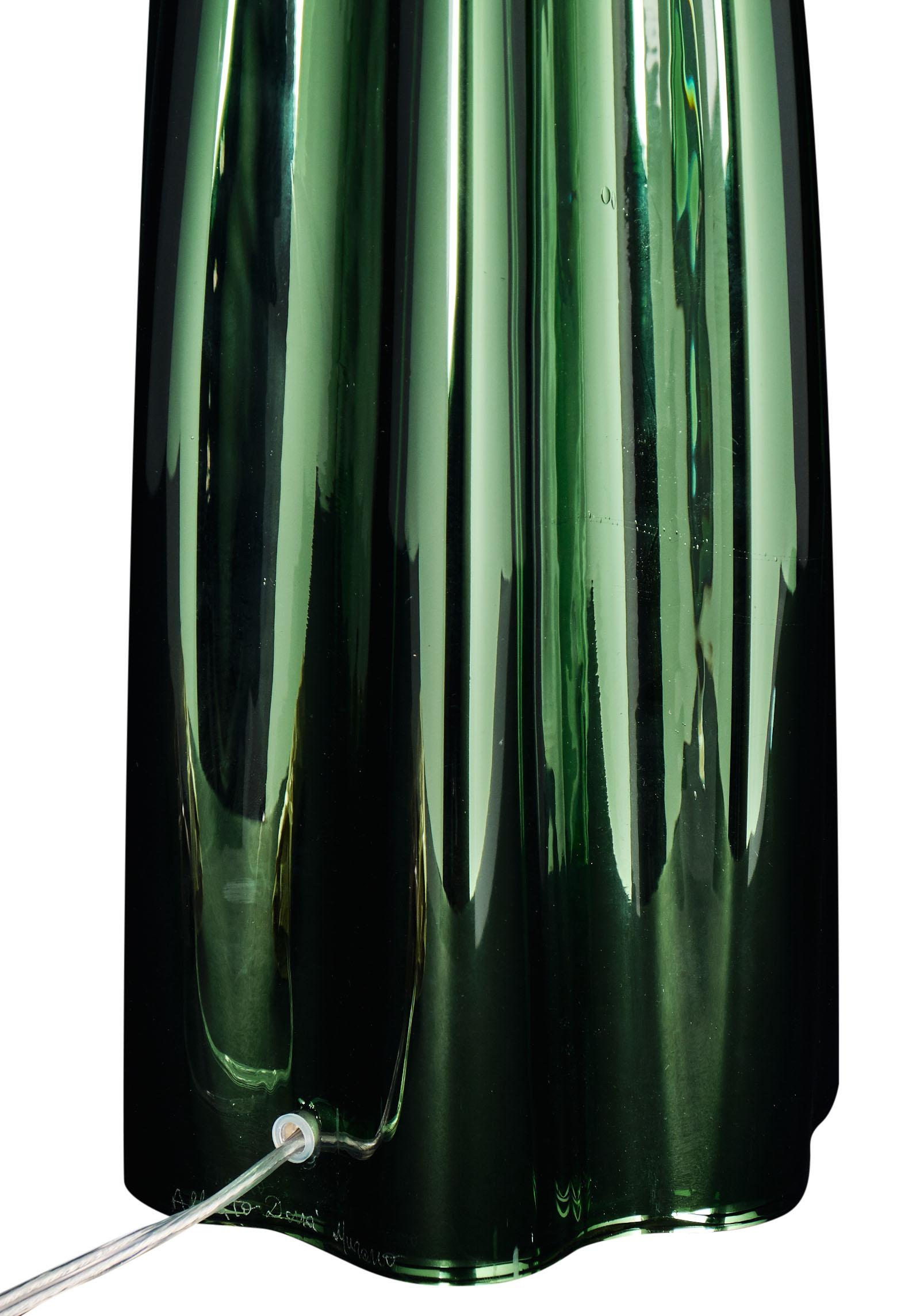 Murano Glass Mirrored Green Lamps For Sale 3