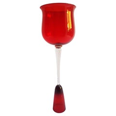 Murano Glass Modern Ruby Red Goblet