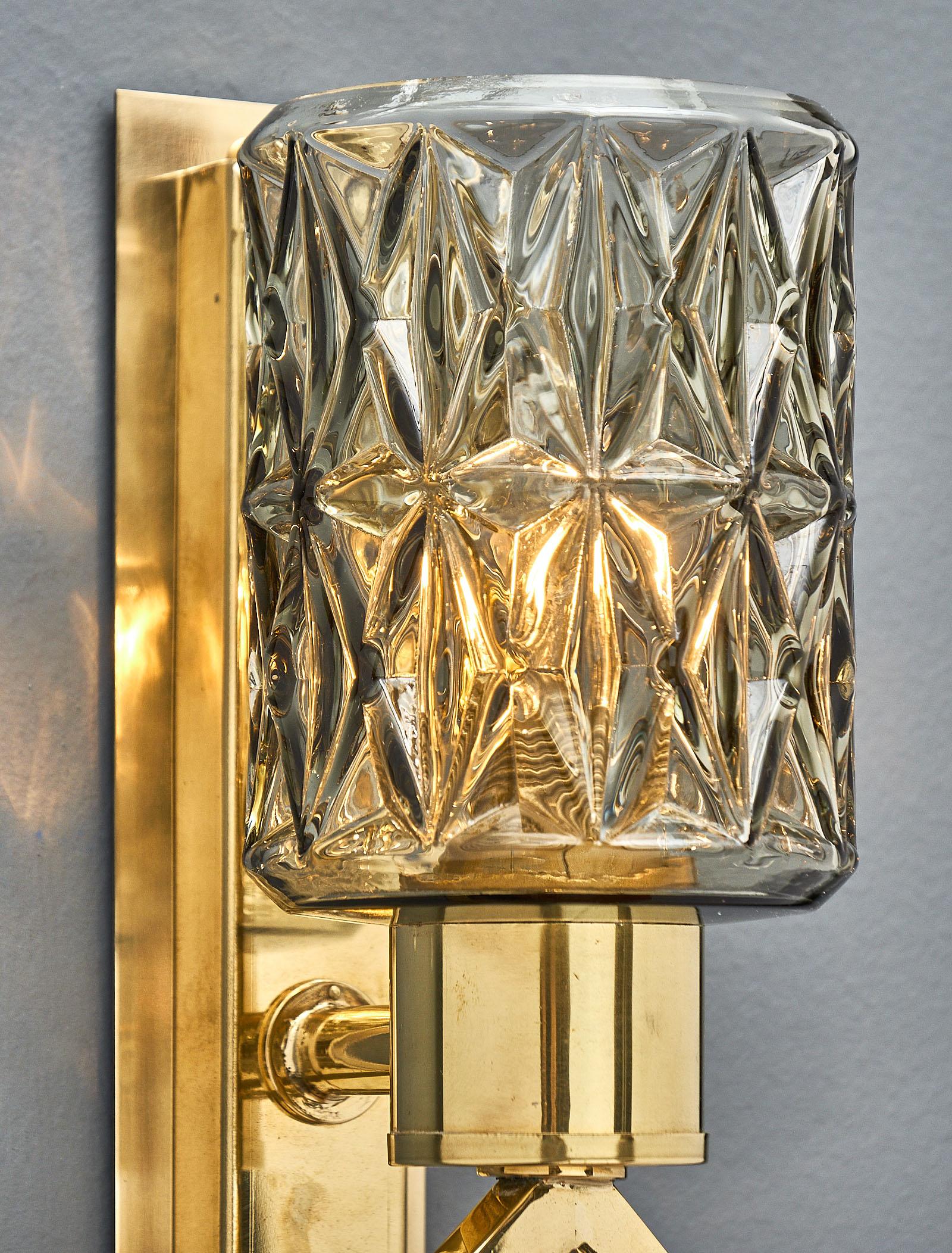 Murano Glass Modernist Diamond Sconces In New Condition For Sale In Austin, TX