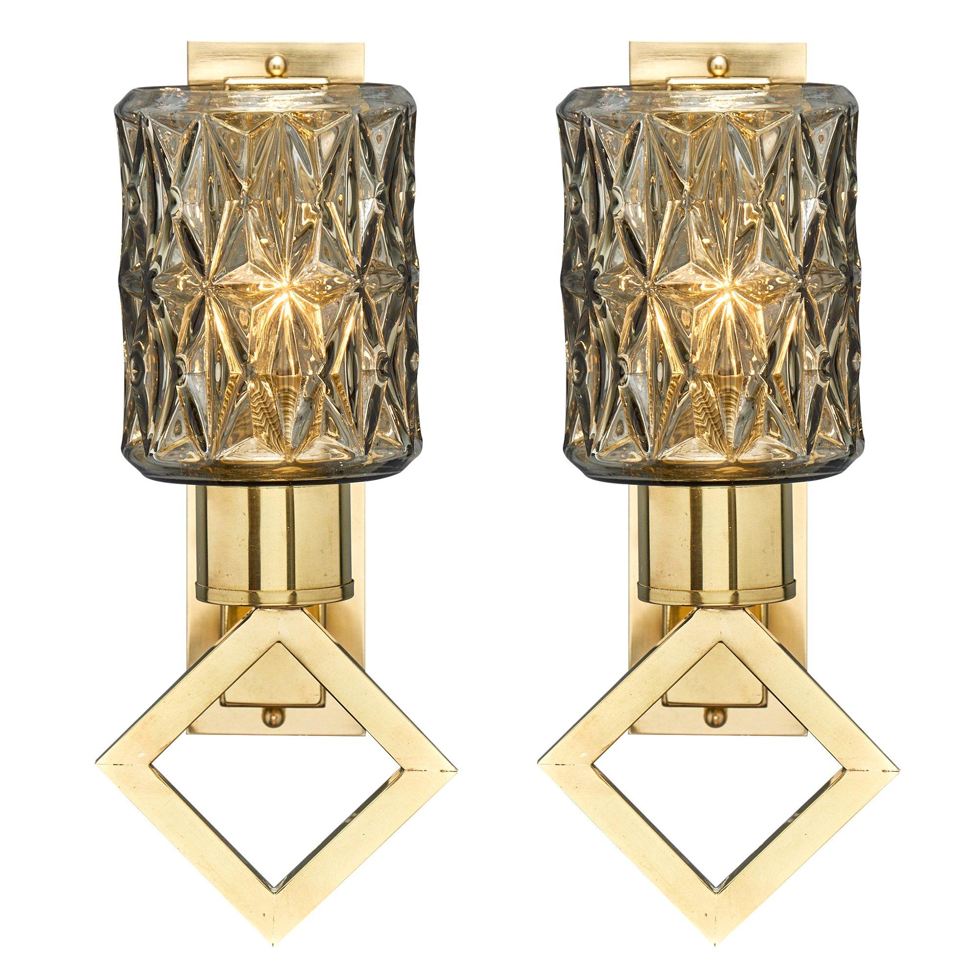 Applique moderniste in vetro di Murano con diamante