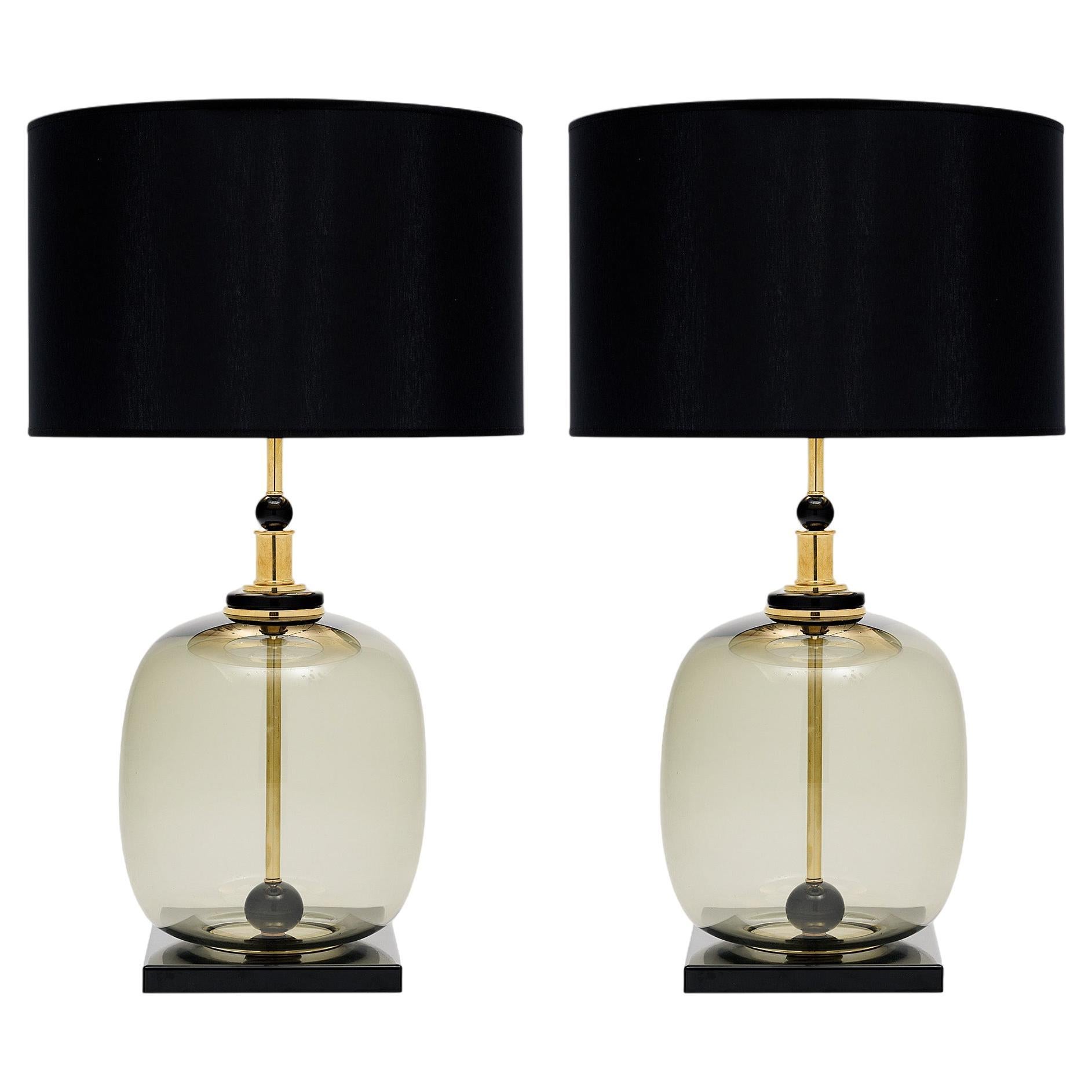 Lampes modernistes en verre de Murano
