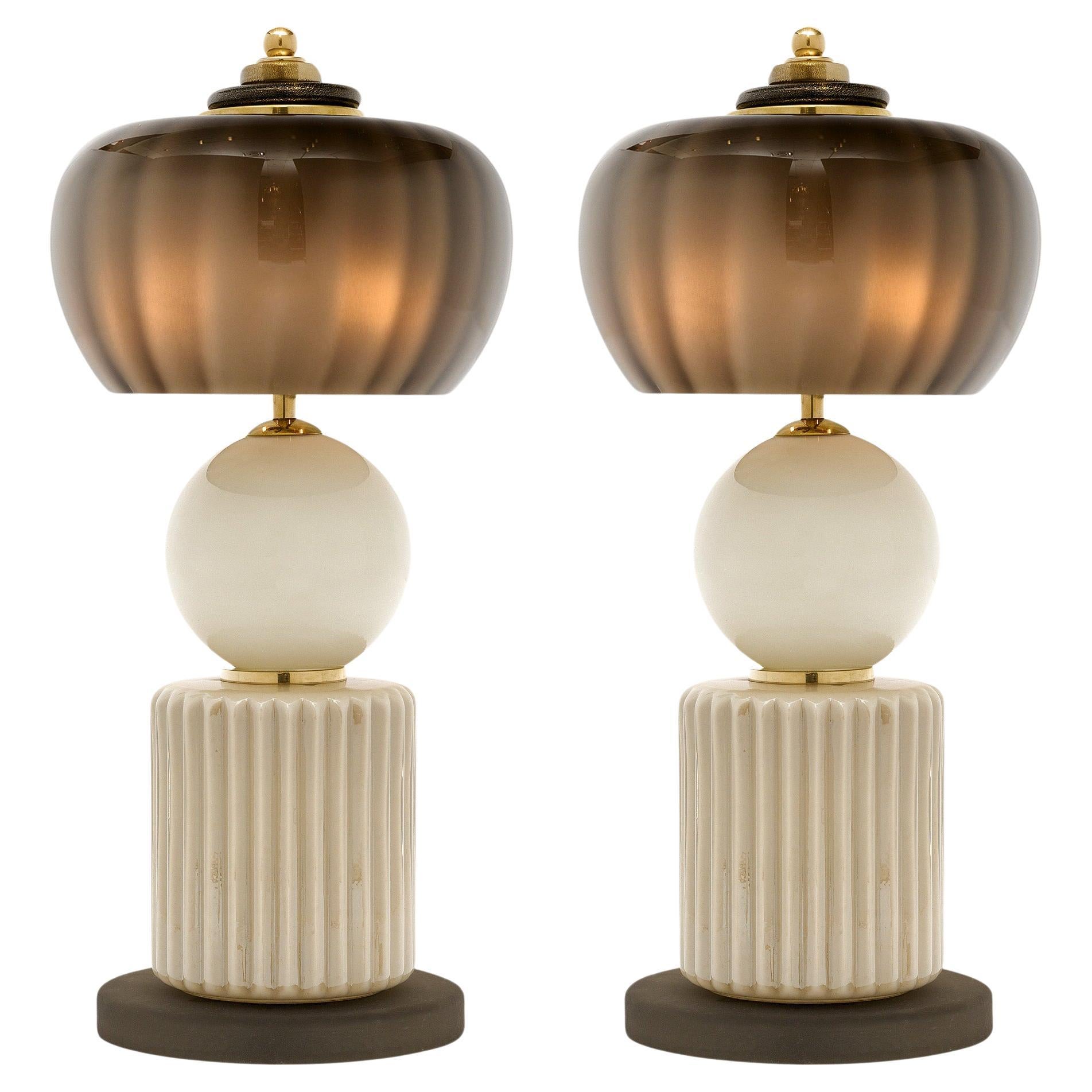 Murano Glass Modernist Lamps