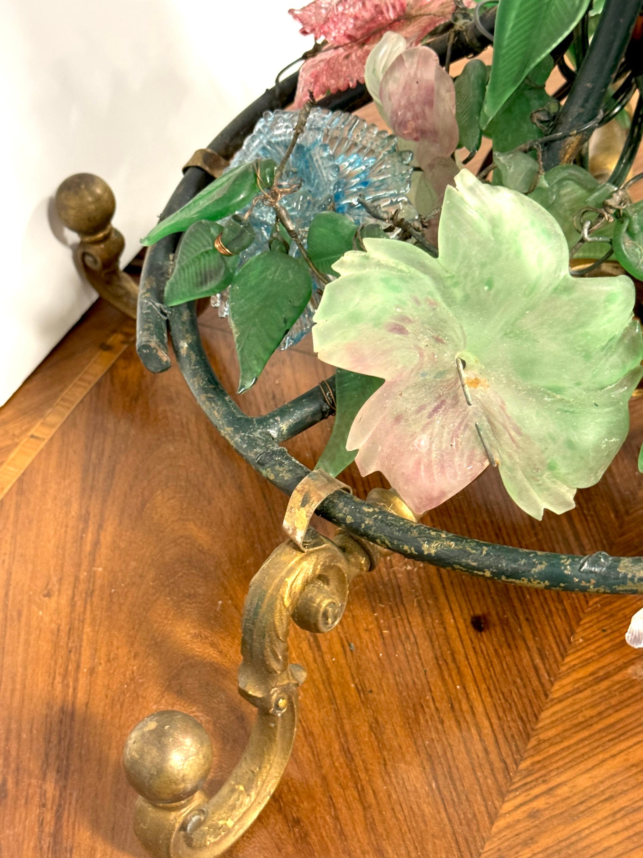 Murano Glass Multi-Colored Wisteria 7 Tiered Table Lamp, Circa 1950 3