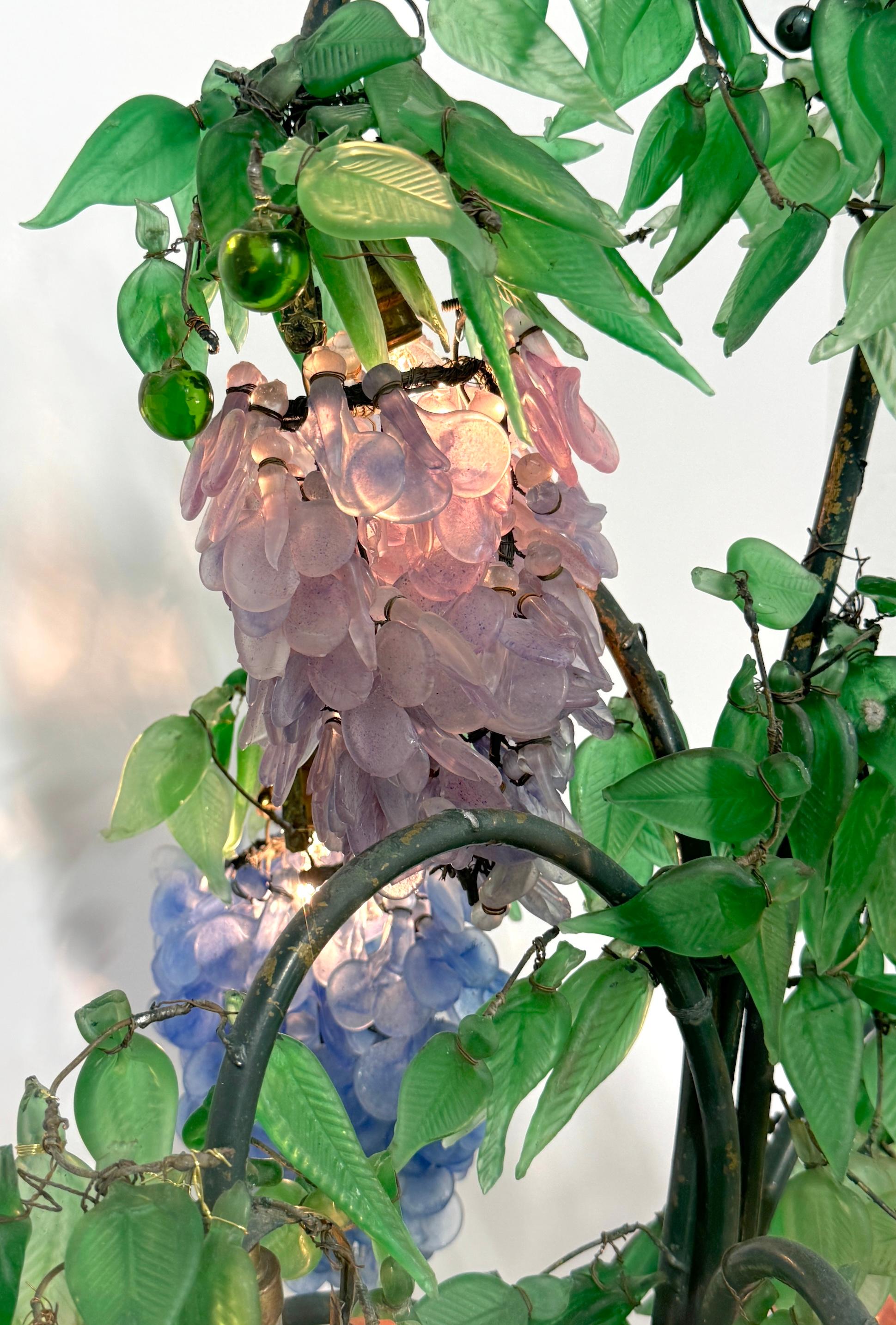 Murano Glass Multi-Colored Wisteria 7 Tiered Table Lamp, Circa 1950 7