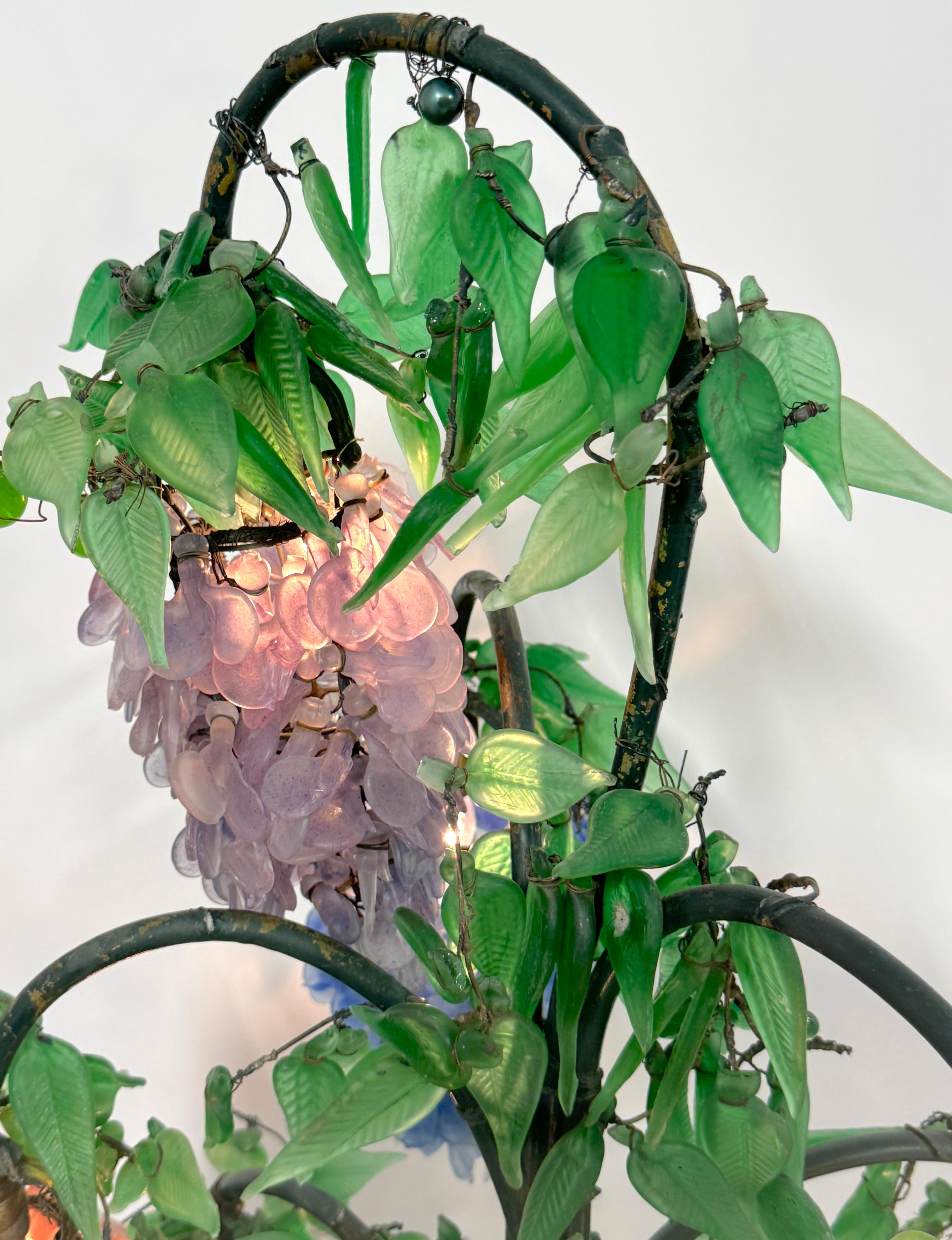 Murano Glass Multi-Colored Wisteria 7 Tiered Table Lamp, Circa 1950 8