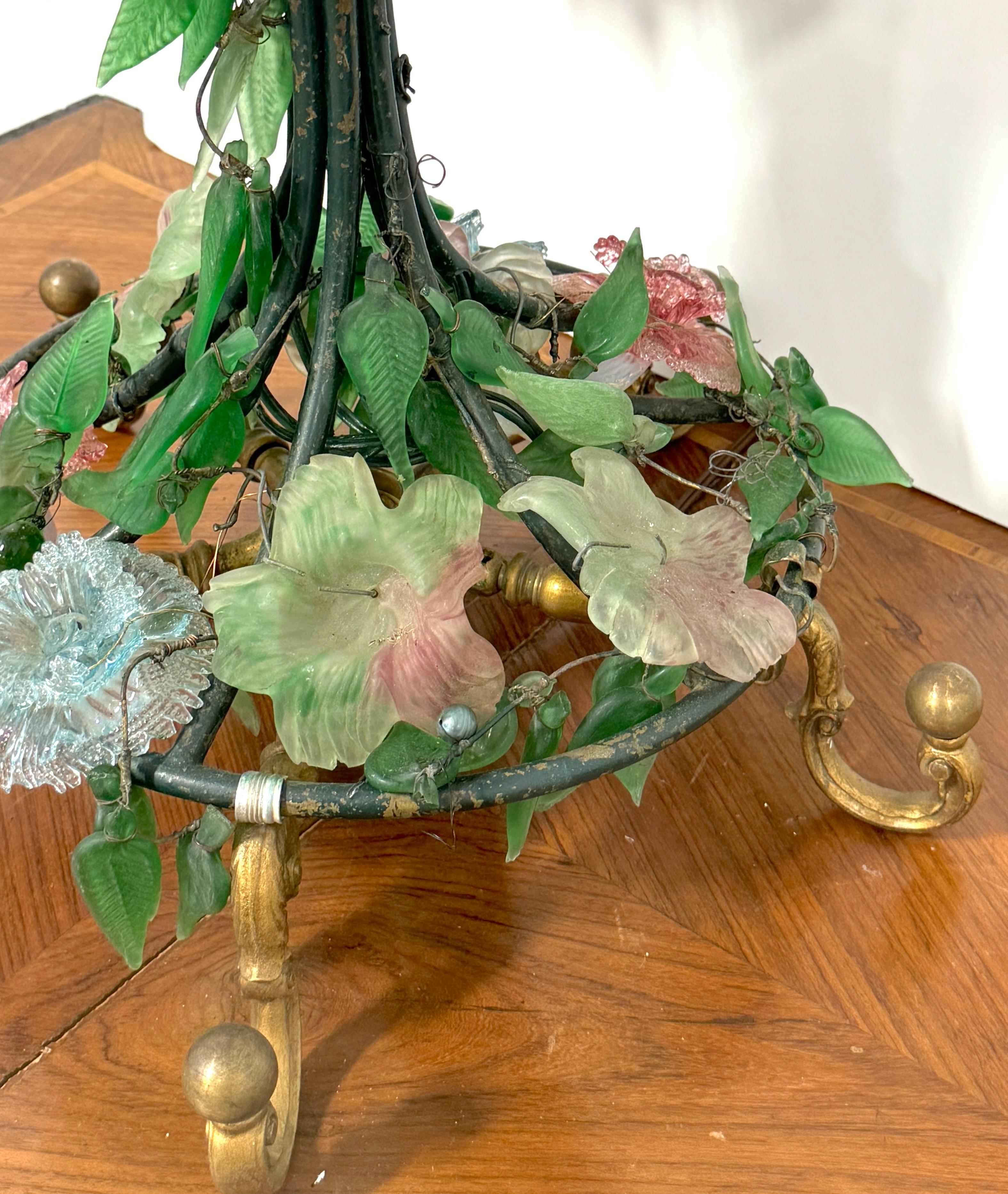 Murano Glass Multi-Colored Wisteria 7 Tiered Table Lamp, Circa 1950 10