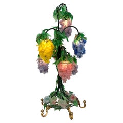 Murano Glass Multi-Colored Wisteria 7 Tiered Table Lamp, Circa 1950