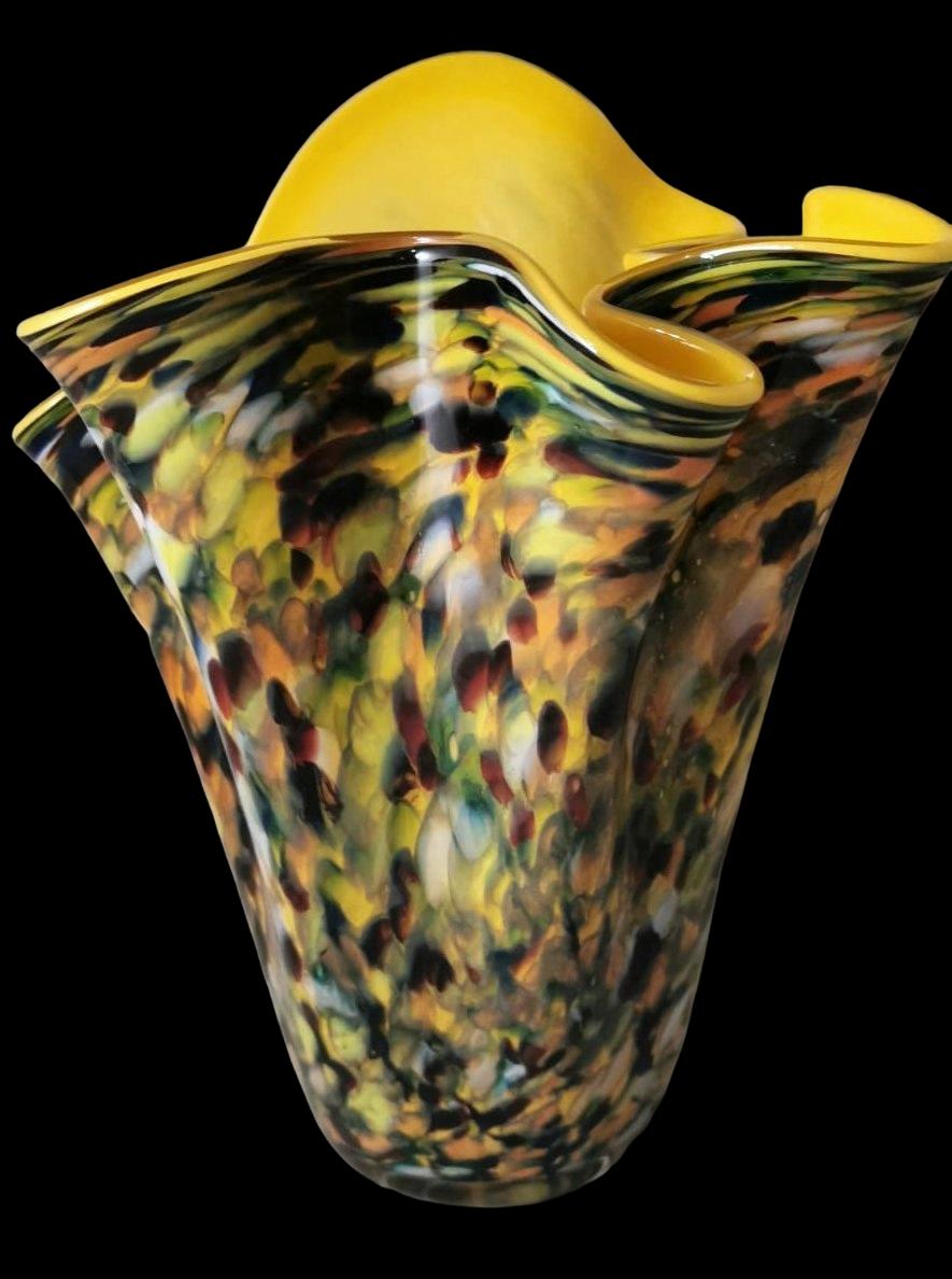 Mid-Century Modern Murano Glass Multicolored Vase Mod. 