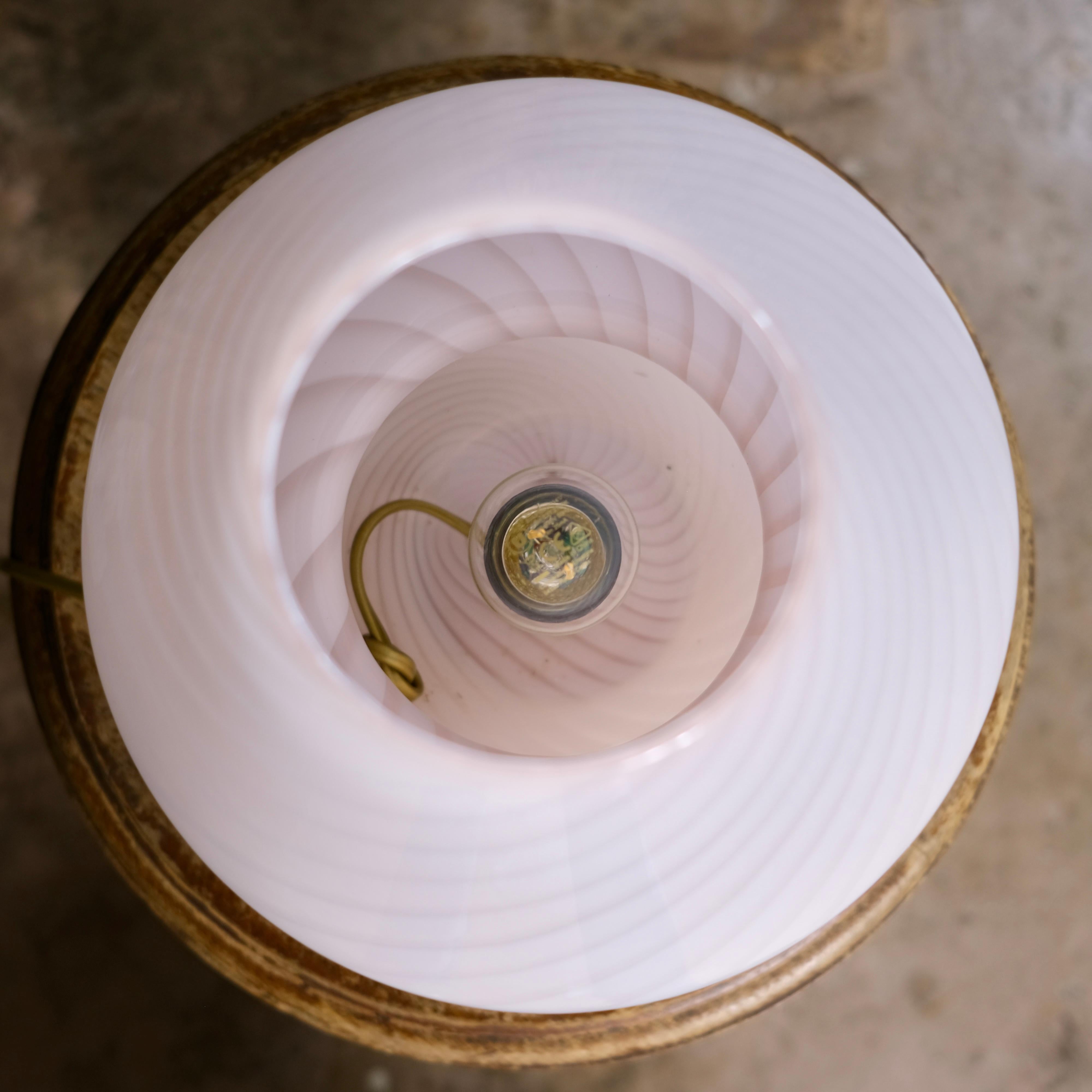 Murano glass mushroom lamp, pinky tone, made in Italy, 1970s 2
