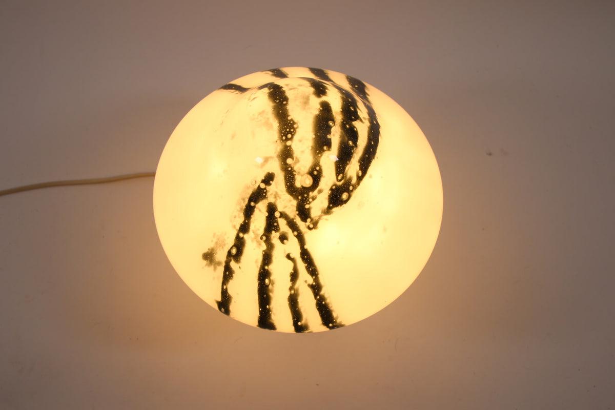Italian Murano Glass Mushroom Table Lamp Black and White coller For Sale
